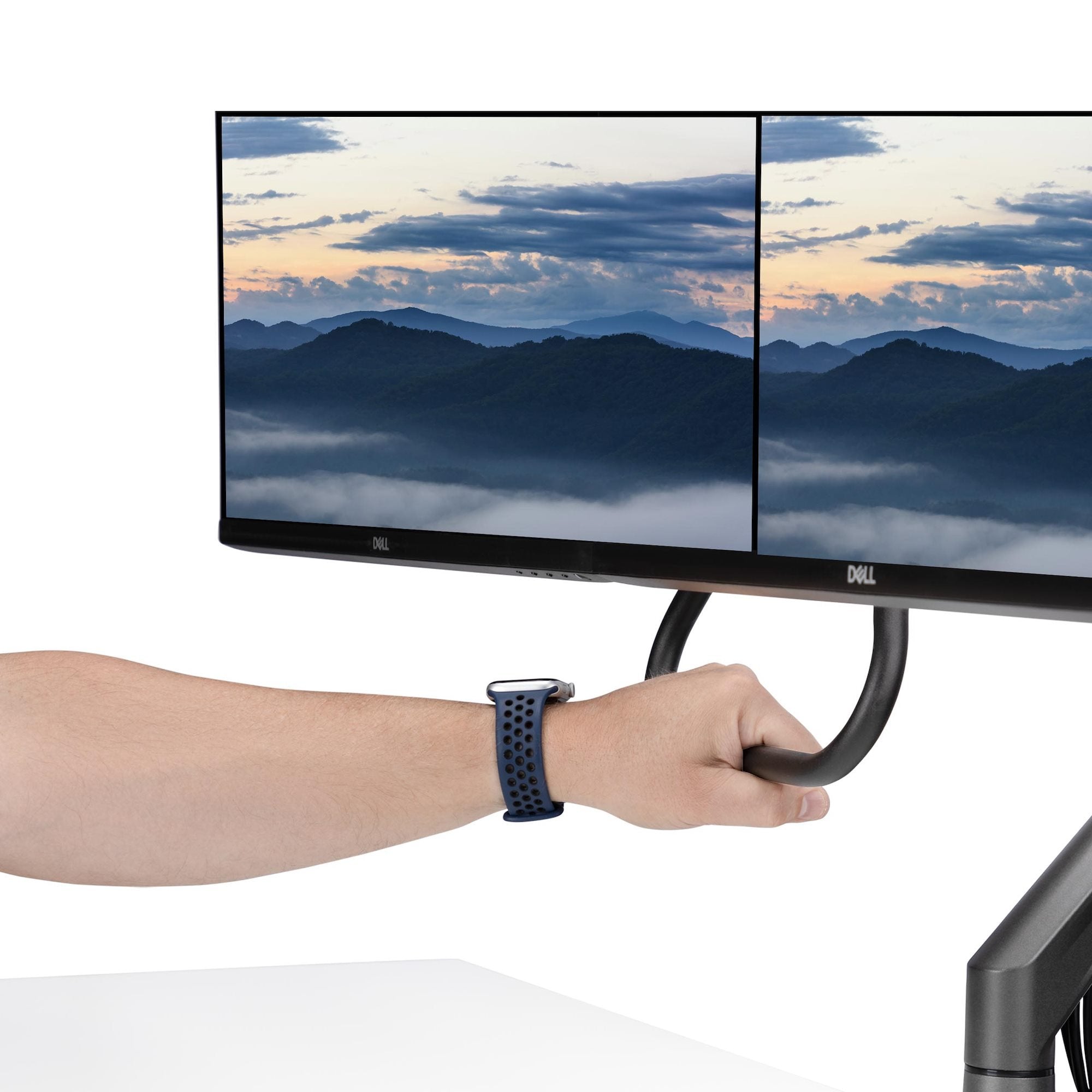 Startech.Com Desk Mount Dual Monitor Arm W Crossbar, Up To 27 In Displays - Befestigungskit - Artikulierender, Mechanischer Feder