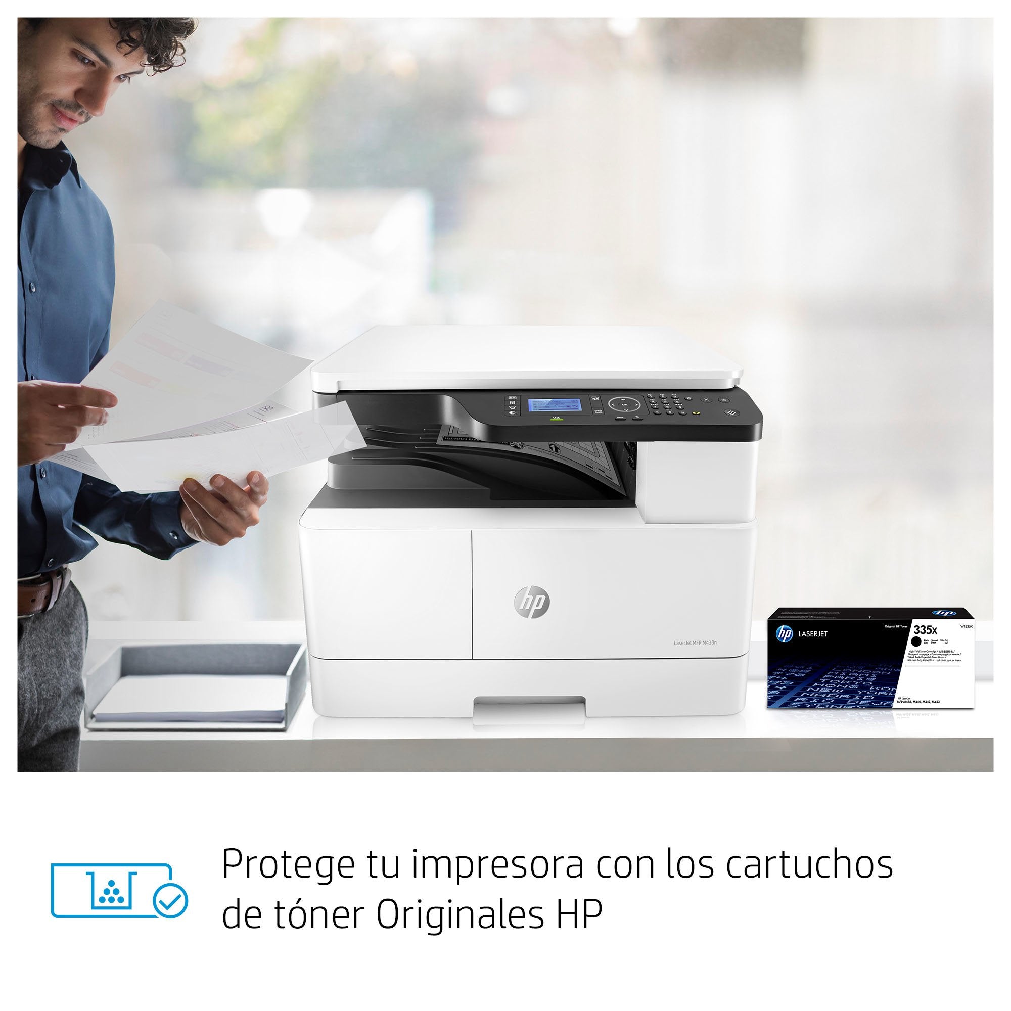Hp Laserjet Mfp M438n A3 Monochrome Usb Laser Print Copy Scan 22ppm