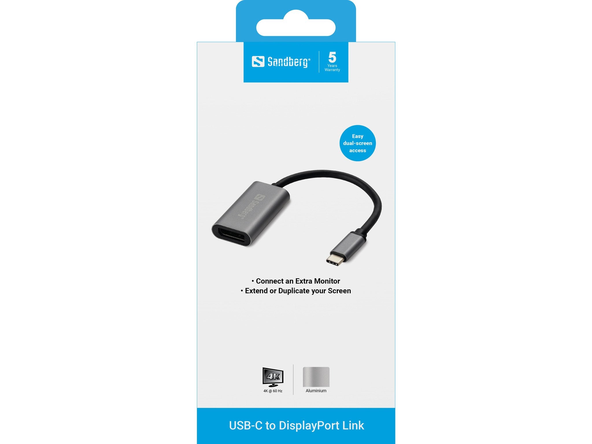 EAN 5705730136191 - Sandberg 136-19 adaptador de cable de vídeo USB Tipo C Gris imagen 2