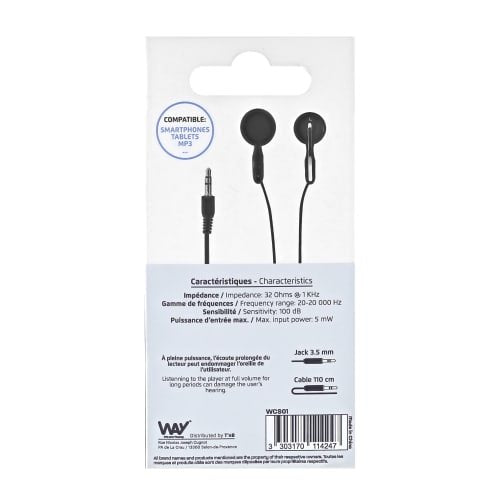 EAN 3303170114247 - T'nB One Auriculares Alámbrico Dentro de oído Música Negro imagen 5