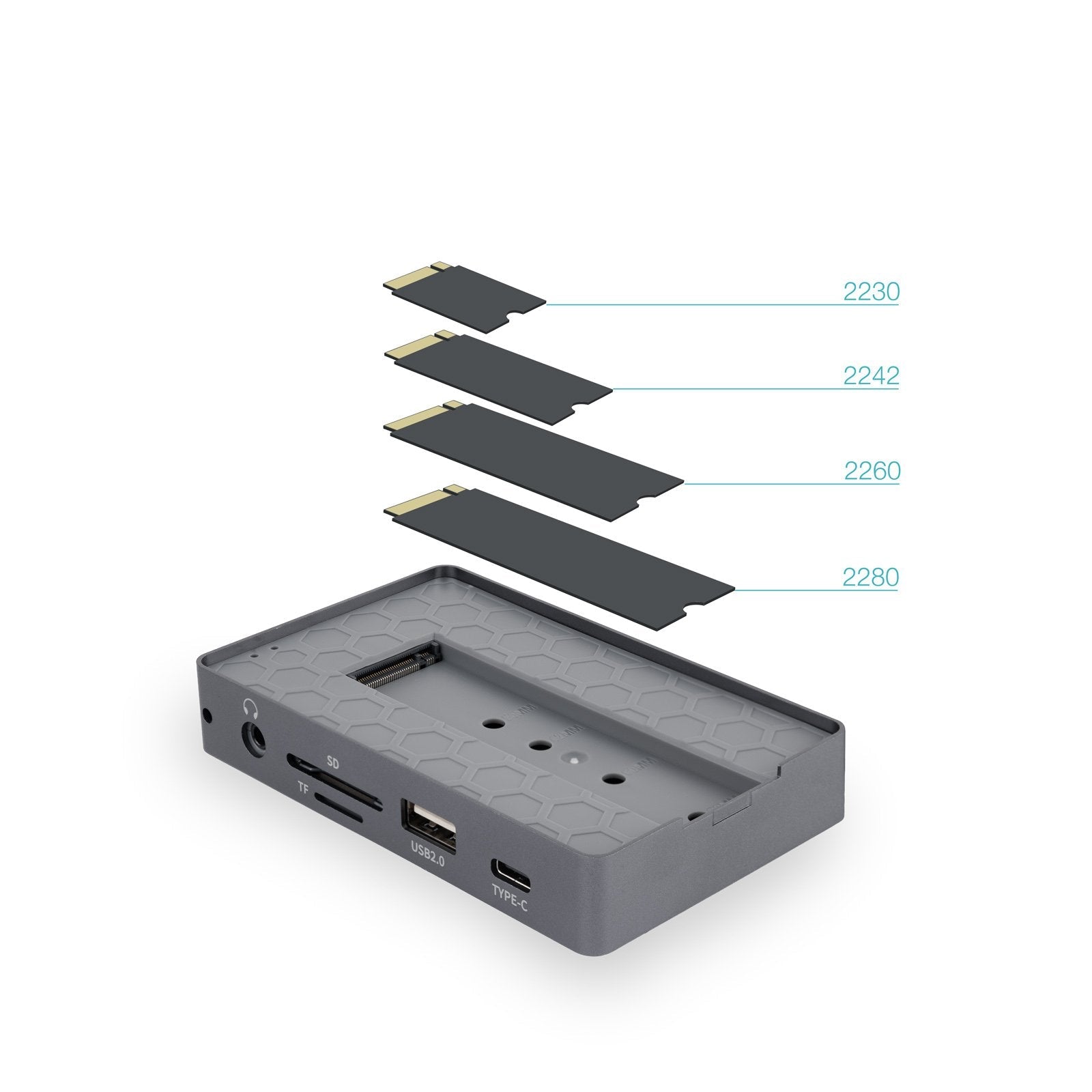 Docking Usb Tipo-C Tooq Tqe-2242g Ranura Ssd M.2 1xhdmi 1xrj45 1xusb 1xusb Tipo-C 1xlector Tarjetas 1x Jack 3.5 1xusb Tipo-C Pd