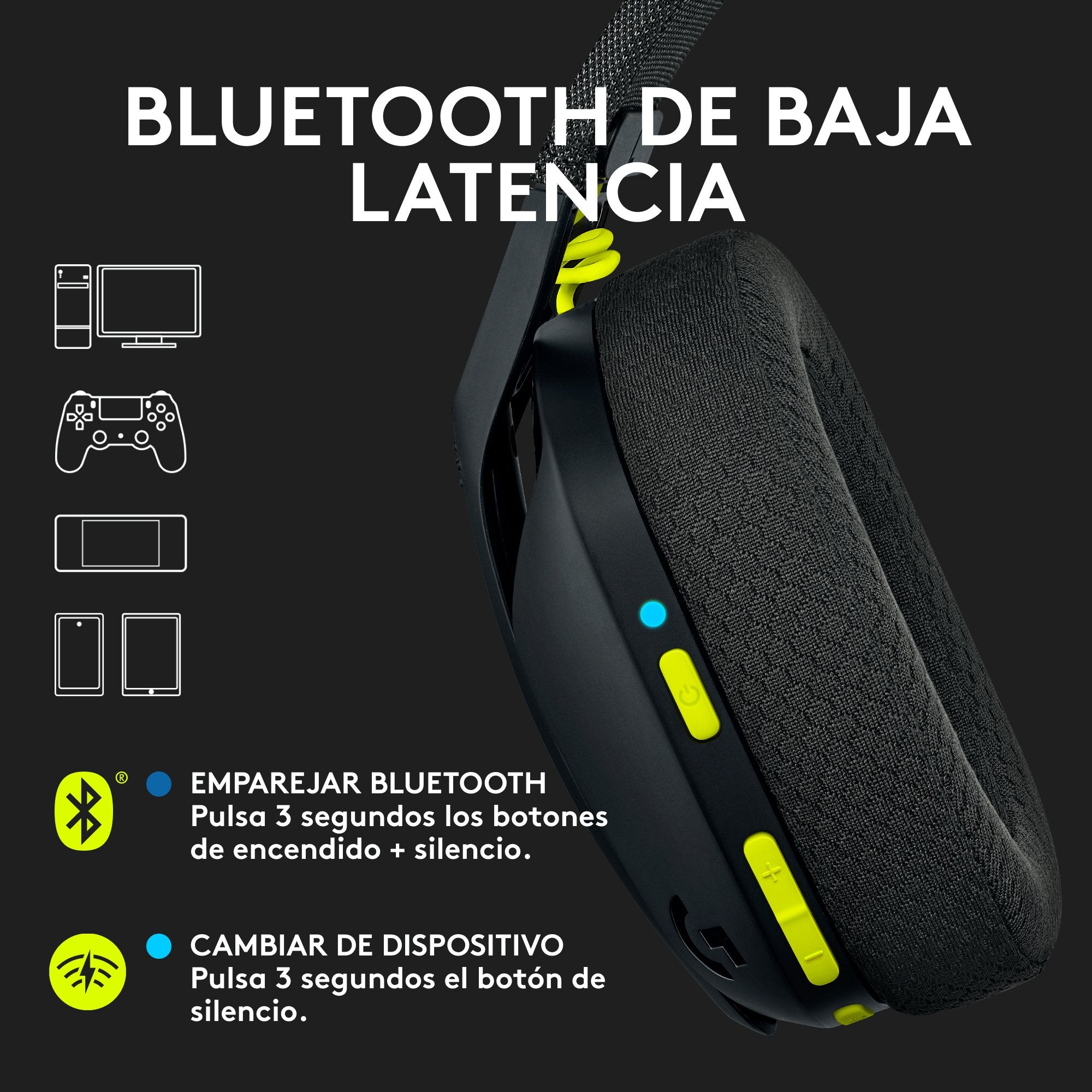 EAN 5099206095007 - Logitech G 981-001050 auricular y casco Auriculares Inalámbrico Diadema Juego Bluetooth Negro, Amarillo imagen 9
