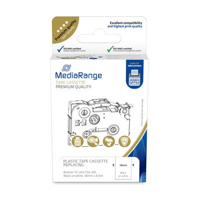 EAN 4260459618393 - MediaRange MRBTZ241 cinta para impresora de etiquetas Negro sobre azul imagen 1
