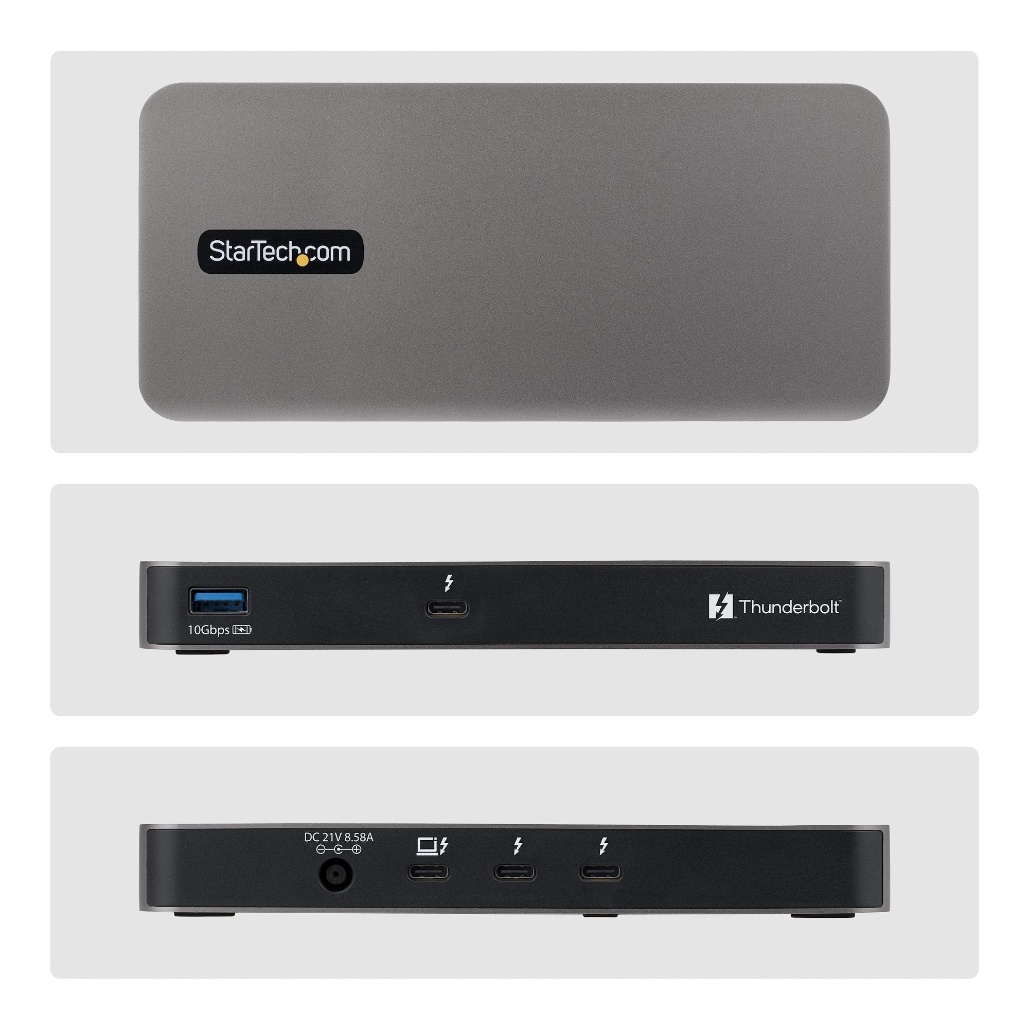 EAN 0065030925709 - StarTech.com 303UE-TB5-HUB hub de interfaz Thunderbolt 5 80 Mbit/s Gris imagen 3