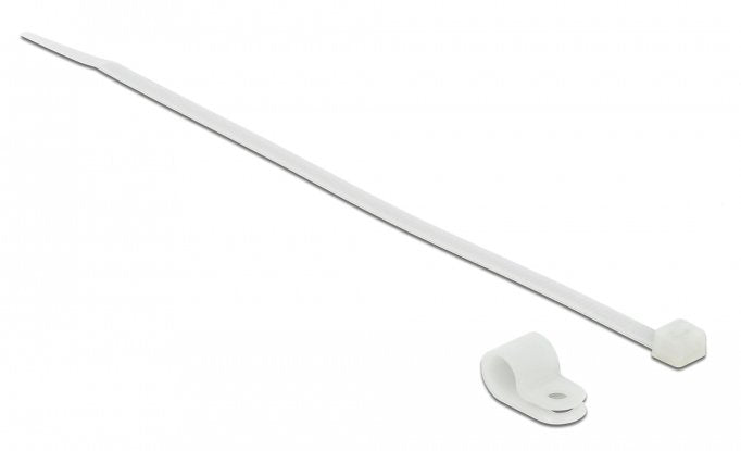 Delock Befestigungsschelle 7,9 Mm Mit Cablebinder L 250 X B 3,6 Mm Weiss