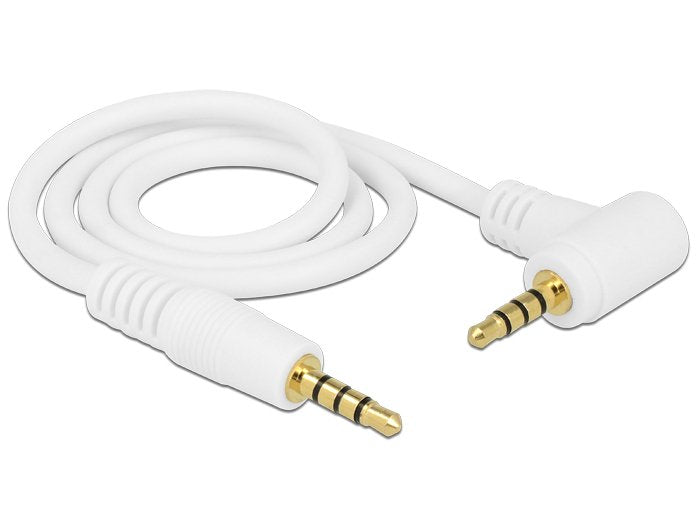 Delock Cable Jack 4 Pin 3,5 Mm Angular Blanco 0,5 M