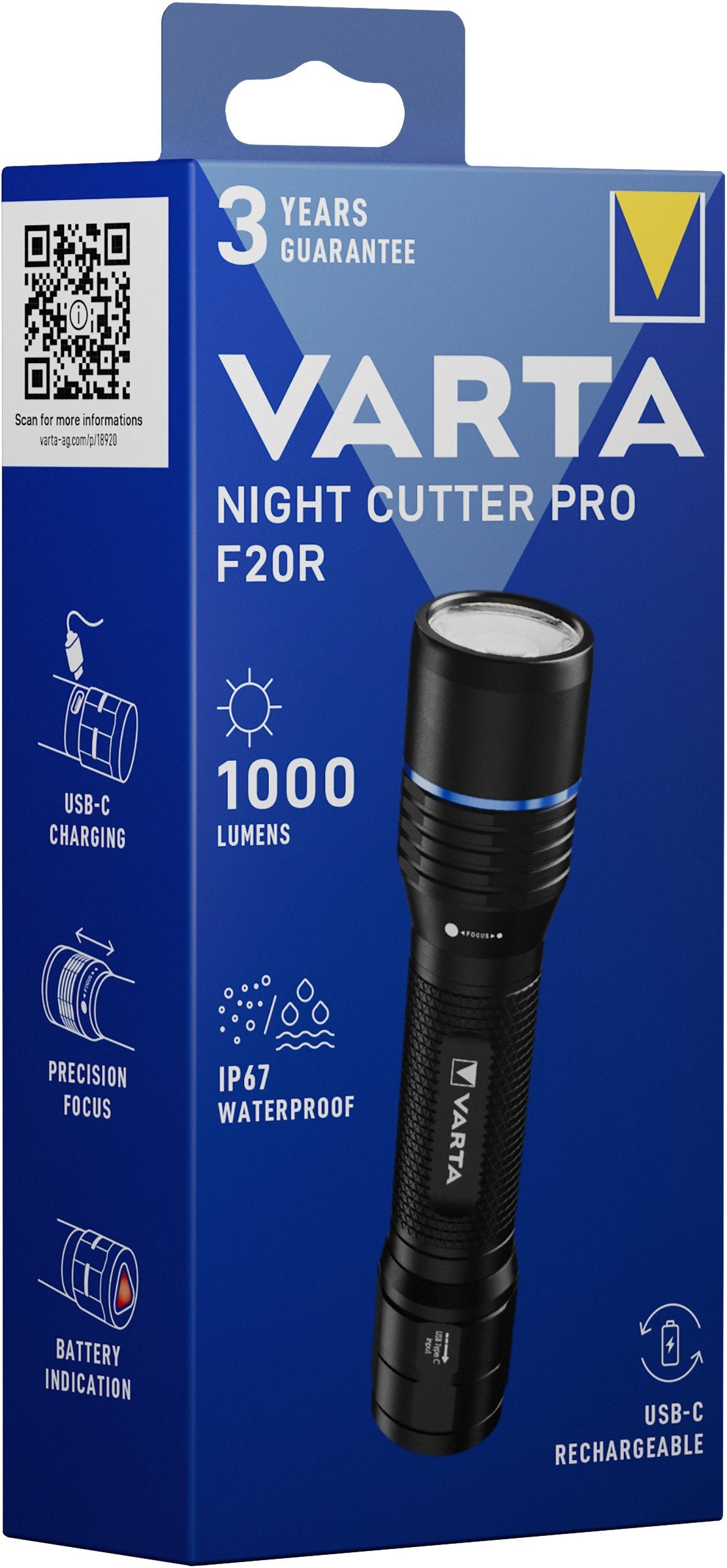 EAN 4008496082292 - Varta Night Cutter Pro F40R Negro Linterna de mano LED imagen 3