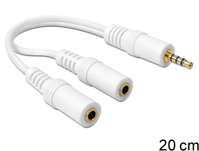 Delock 65447 Divisor De Audio 3,5mm Stereo -> 2x 3,5mm Blanco