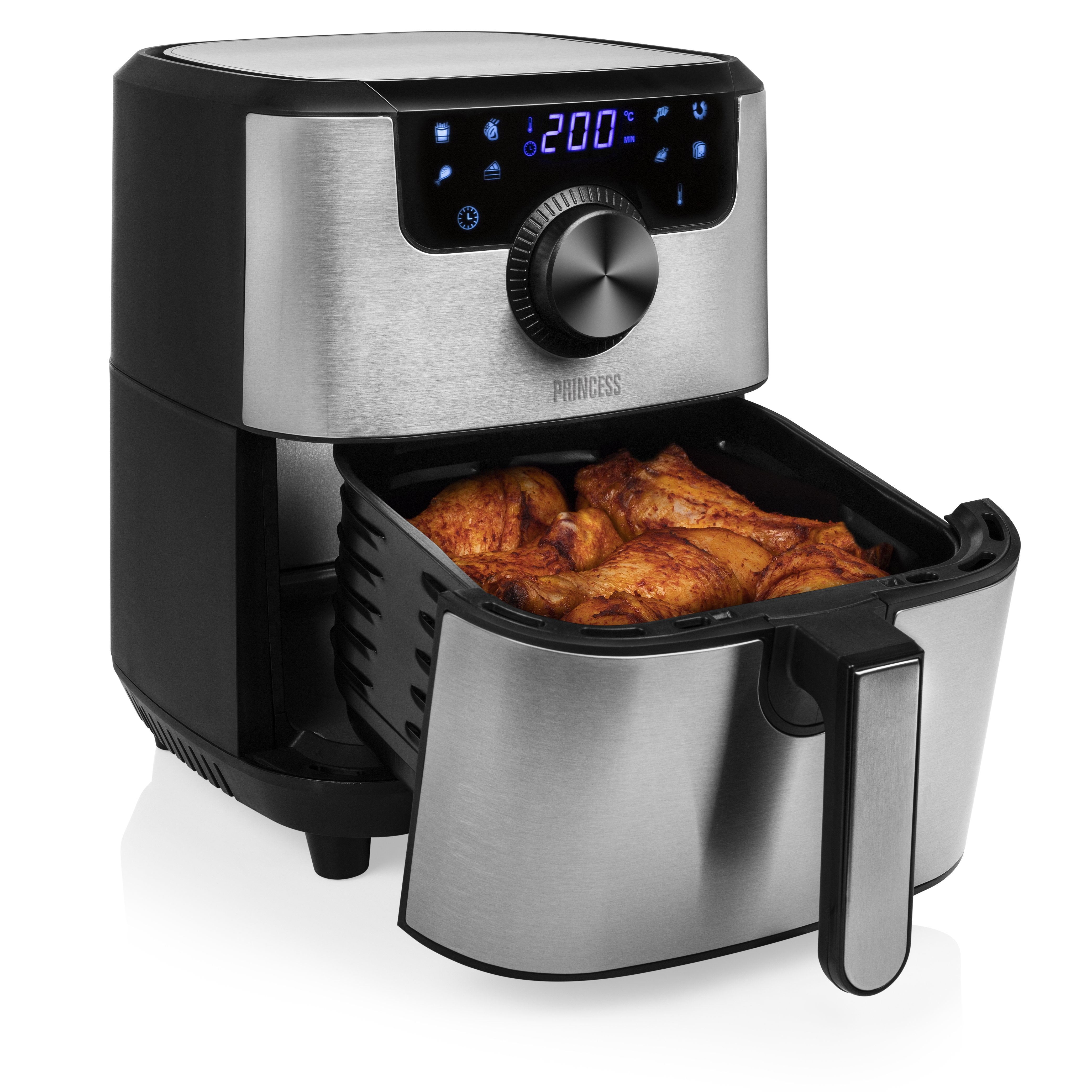 EAN 8713016091499 - Princess 182033 Sencillo 4,5 L Independiente 1500 W Freidora de aire caliente Plata imagen 8