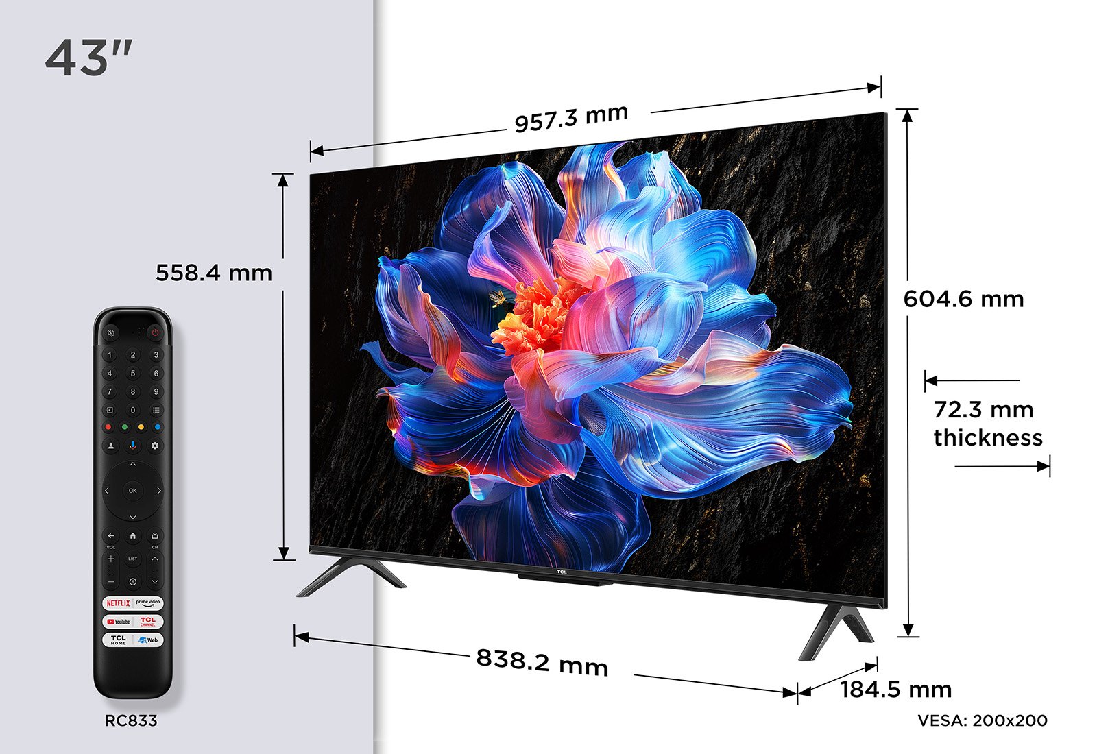 Televisor Tcl V6c 43v6c 43" 4k Ultra Hd Smart Tv Wifi Metálico 260 Cd / M² 43v6c