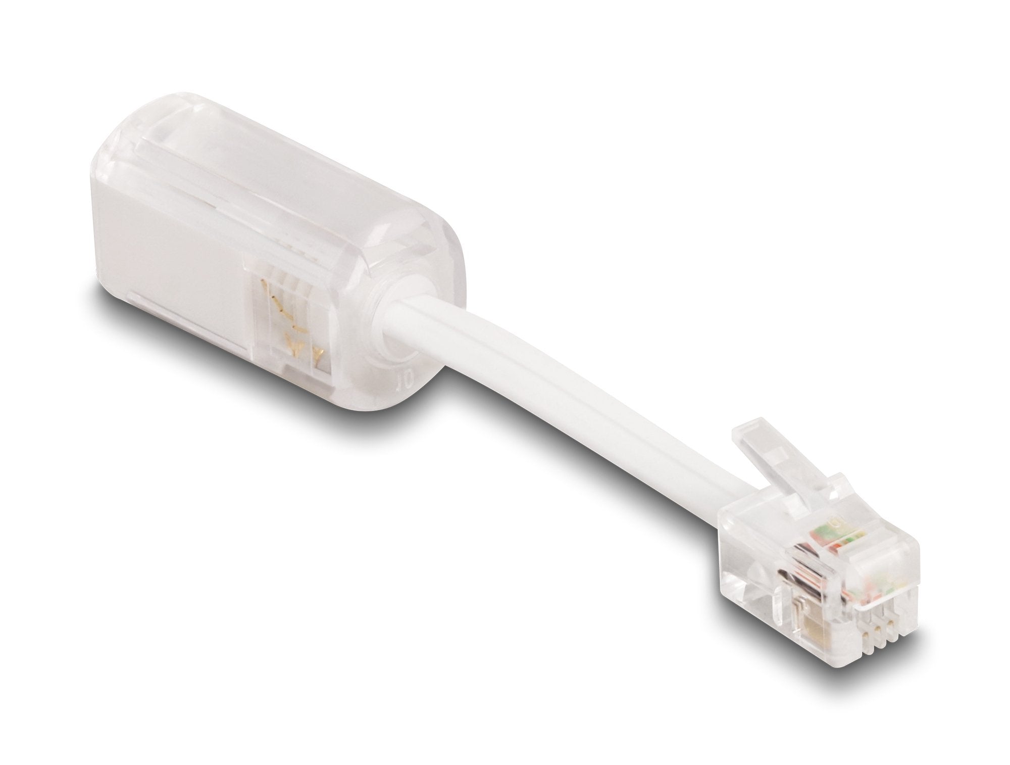 Delock 88170 Cable Telefónico Rj10 Macho A Rj10 Hembra Con Cable De Conexión 30 Mm Transparente / Blanco