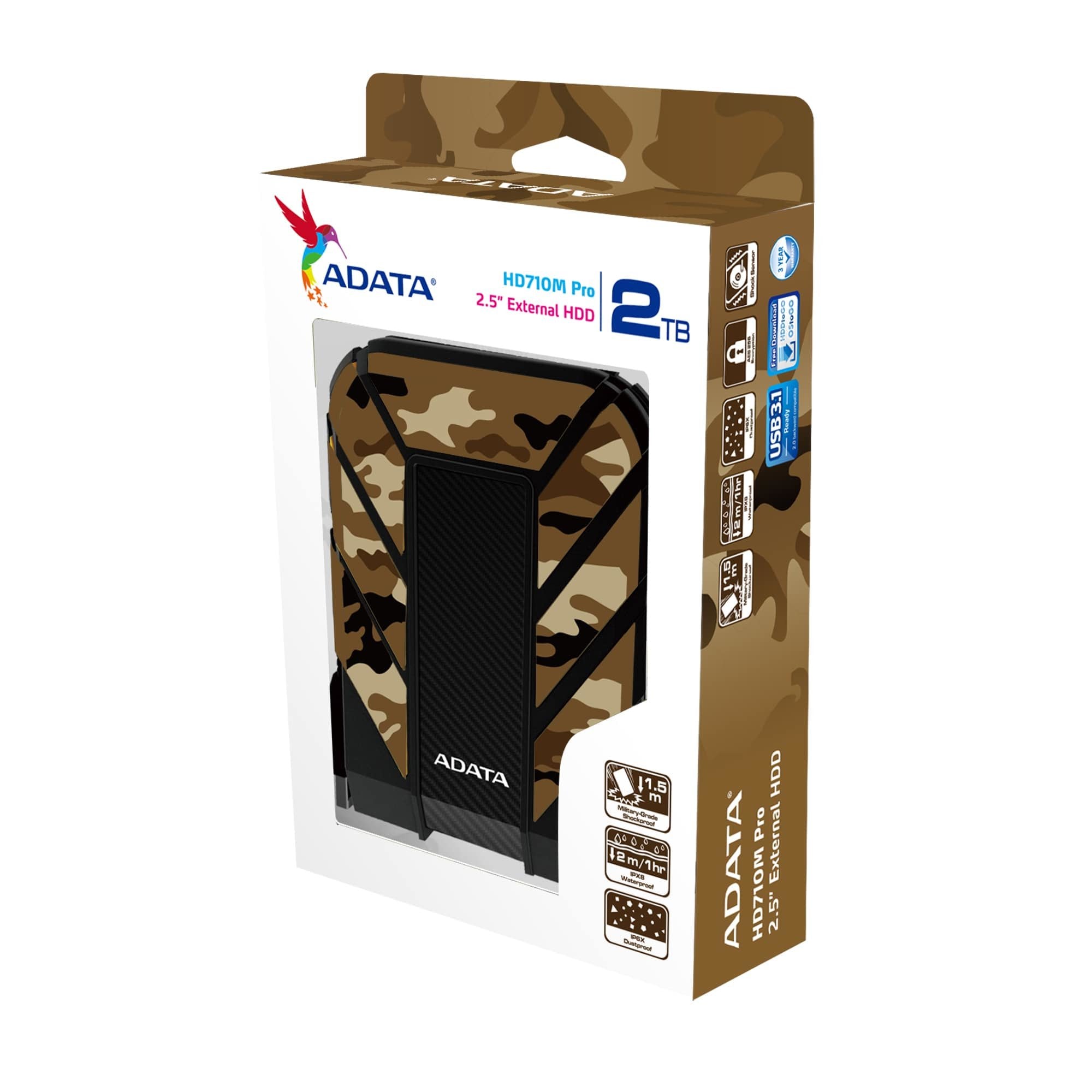 EAN 4713218464101 - ADATA HD710M Pro disco duro externo 2 TB USB Type-A / Micro-USB B 3.2 Gen 1 (3.1 Gen 1) Camuflaje imagen 5