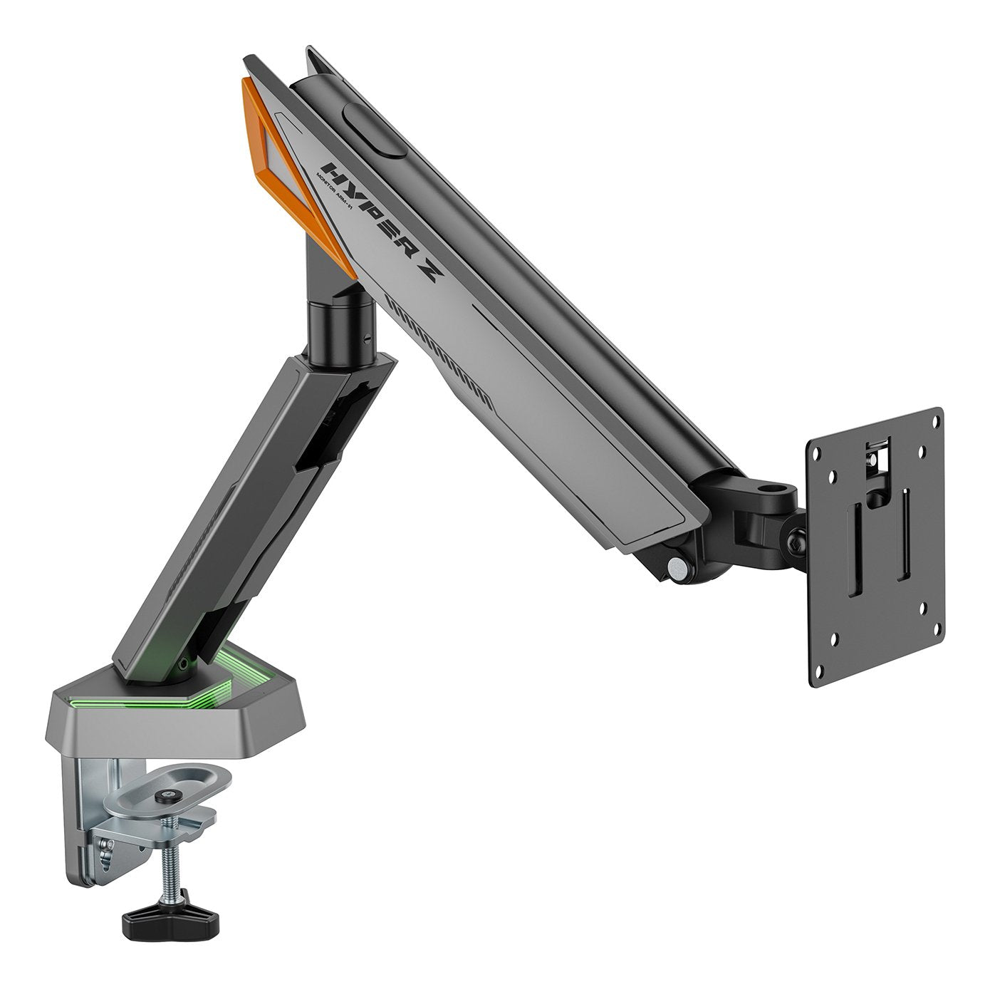 Aisens Soporte De Mesa Rgb Gaming Contrapeso Giratorio E Inclinable Para Monitor/Tv 16kg (3 Pivotes, 1 Brazo) De 17-49, Negro-Gris