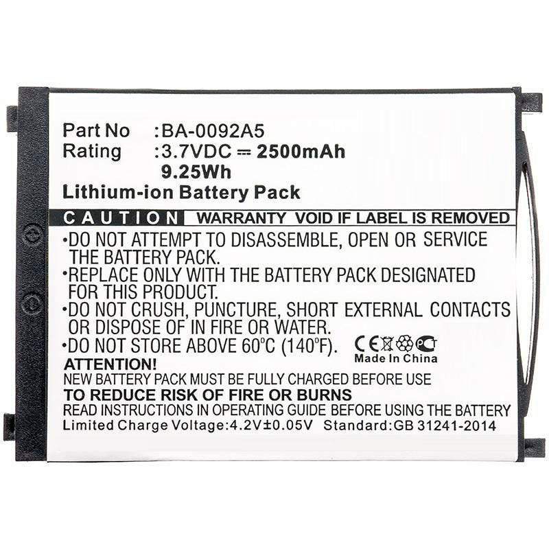 Battery 9.25wh Li-Ion 3.7v 2500mah Black For Cipherlab Mbxpos-Ba0459
