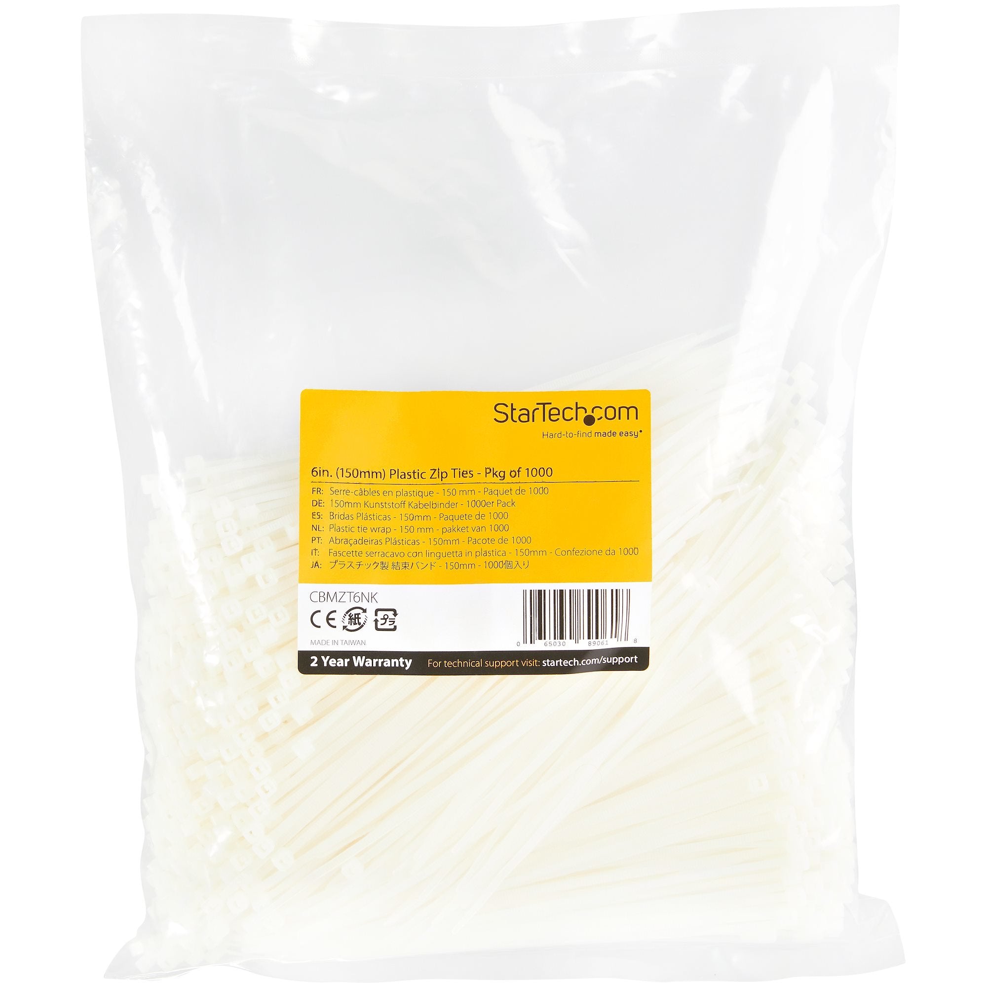 Startech 1000 Bridas Sujetacables De 15 Cm - Ul