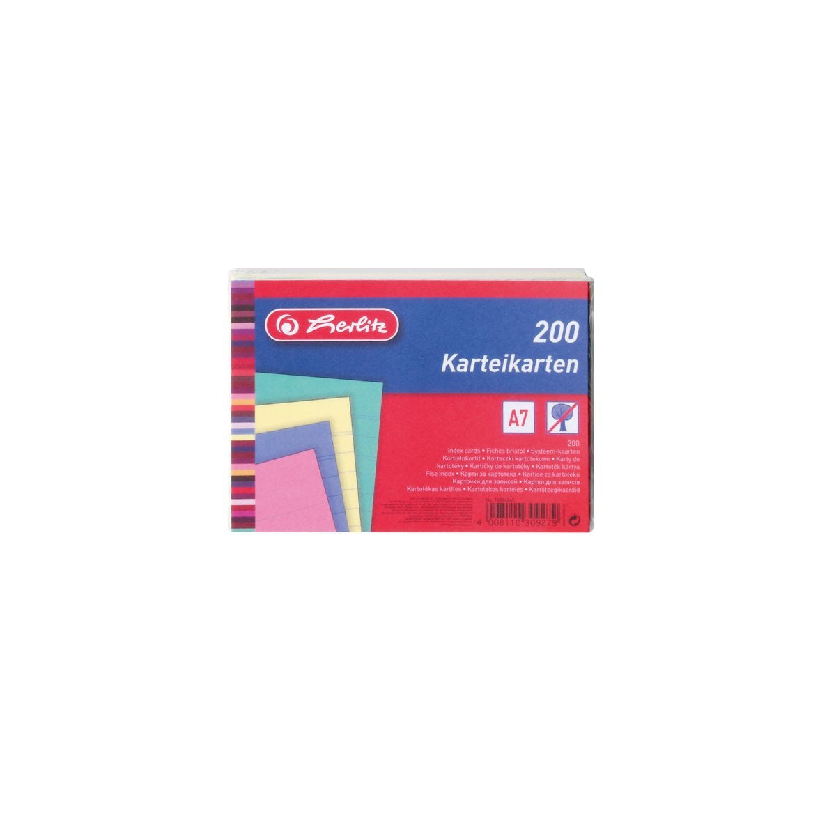 Herlitz Karteikarte A7 Rayado Hf 200 Unidades