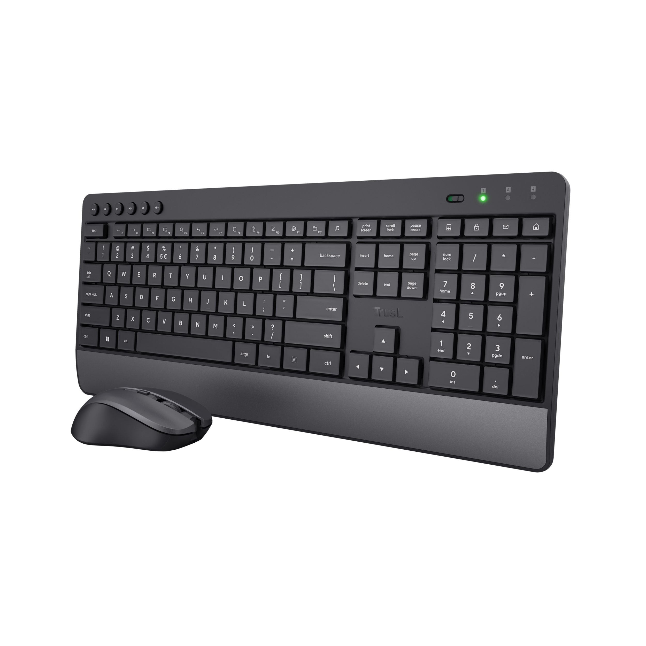 Trust Trezo Komfortables Set Aus Cableloser Tastatur Und Raton - Schwarz Ch