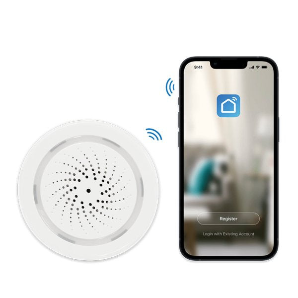 Alarma Con Sirena Inteligente Wi-Fi, Compatible Con Tuya.