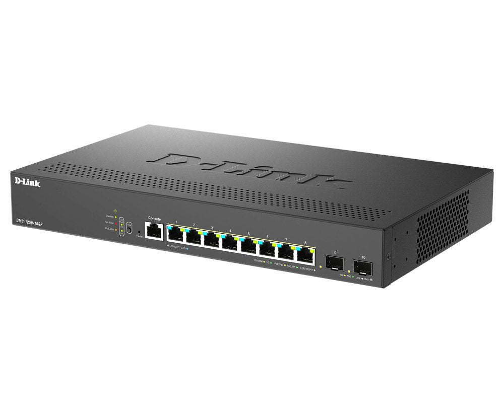 Switch Gestionable D-Link Dms-1250-10sp 8x Multigigabit 2.5g Poe+ 2x10g Sfp+ 240w