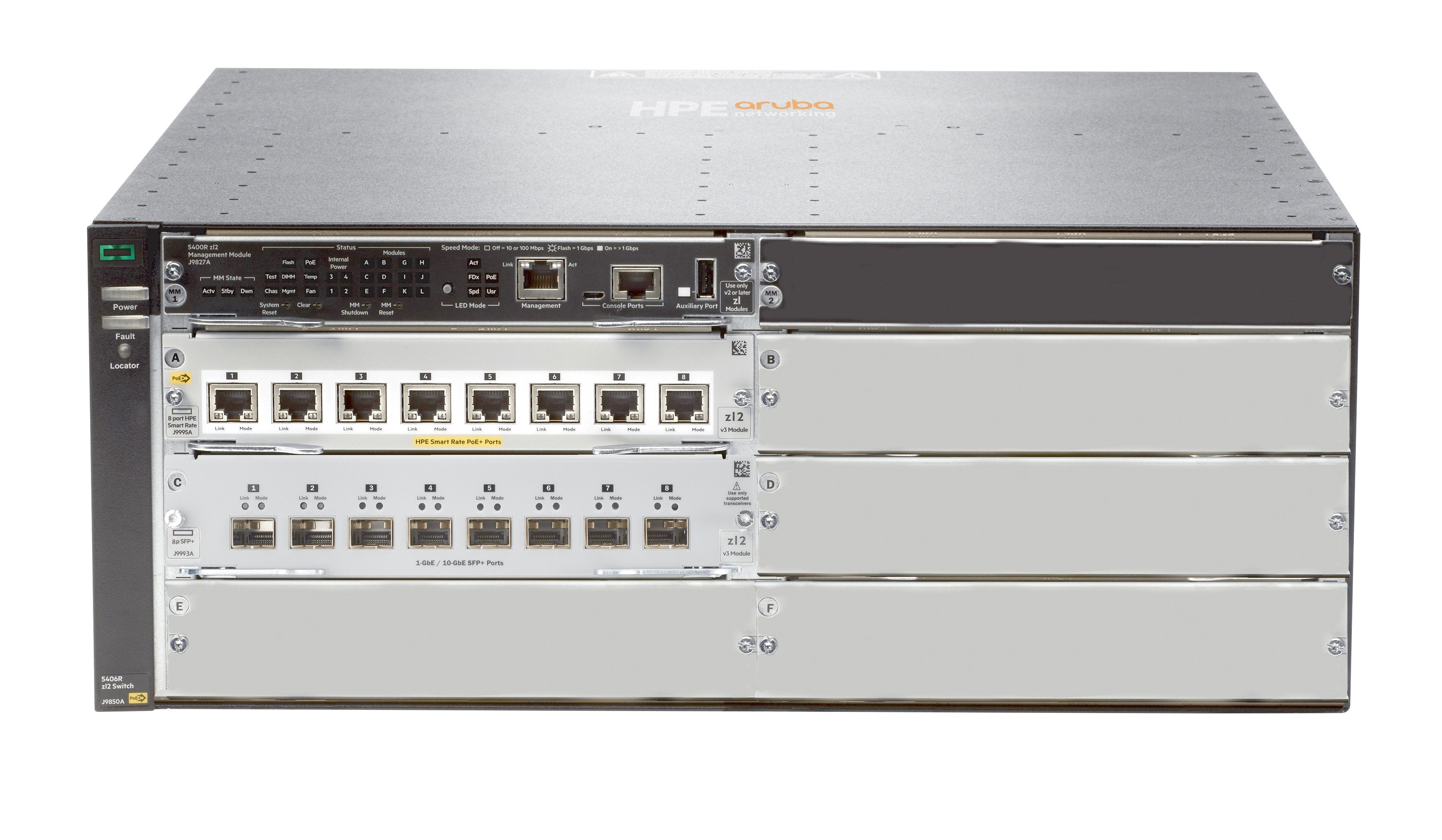 Hpe Aruba Switch 5406r 8x10gbase/8sfp+ Npsu V3 Zl2 Jl002a