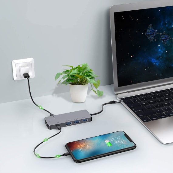 Tnb Iclick - Hub Usb-C (Tipo C) 6 En 1 - Gris Sideral