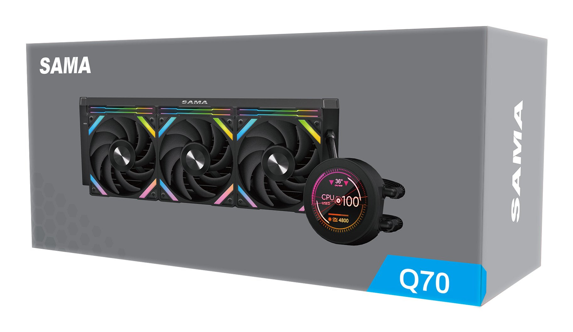 Sama Q70 360 Wasserkã¼hlung Lcd Display Black Retail