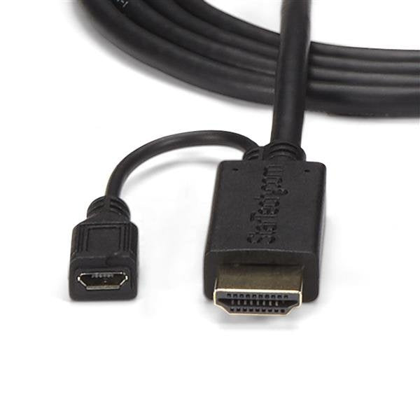 EAN 0065030859615 - StarTech.com HD2VGAMM3 adaptador de cable de vídeo 0,9 m VGA (D-Sub) HDMI + Micro USB Negro imagen 3