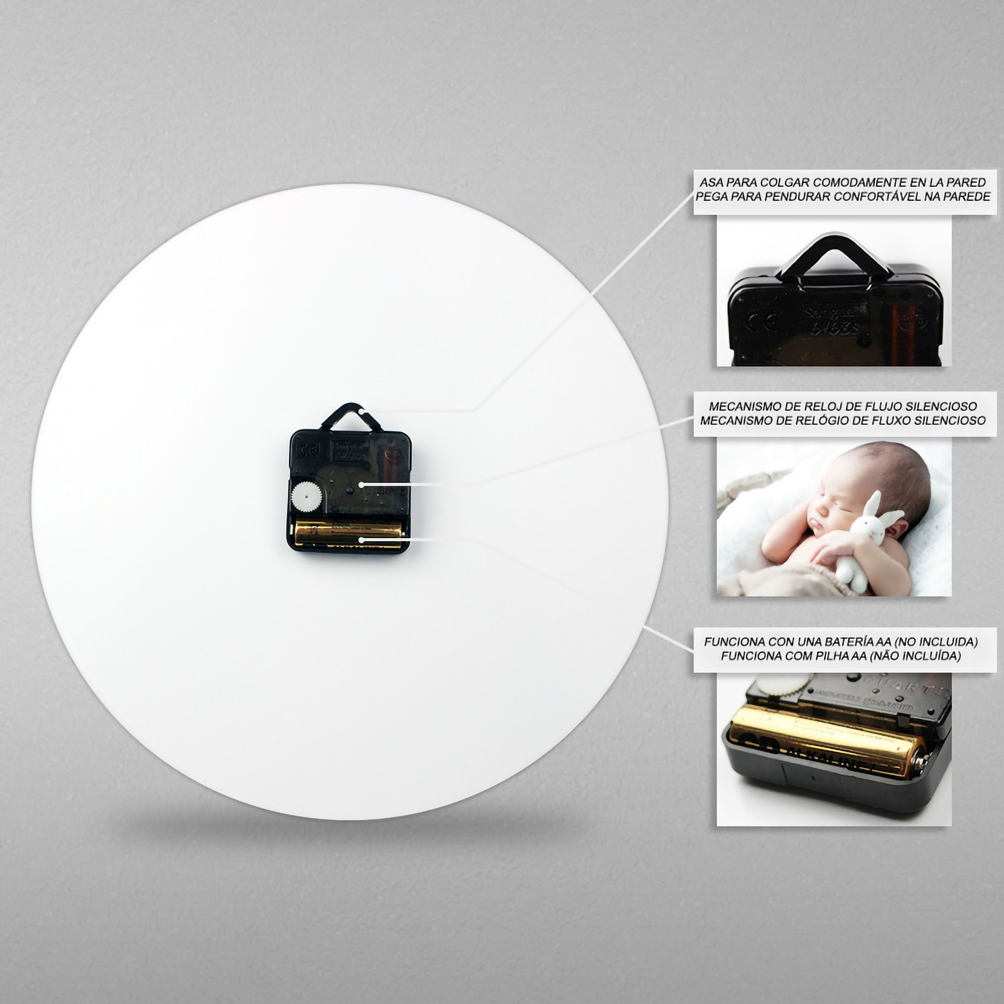 EAN 5903537968452 - ERT Group LCMWCCAPAM022 reloj de mesa o pared Reloj de pared mecánico Círculo Multicolor imagen 5