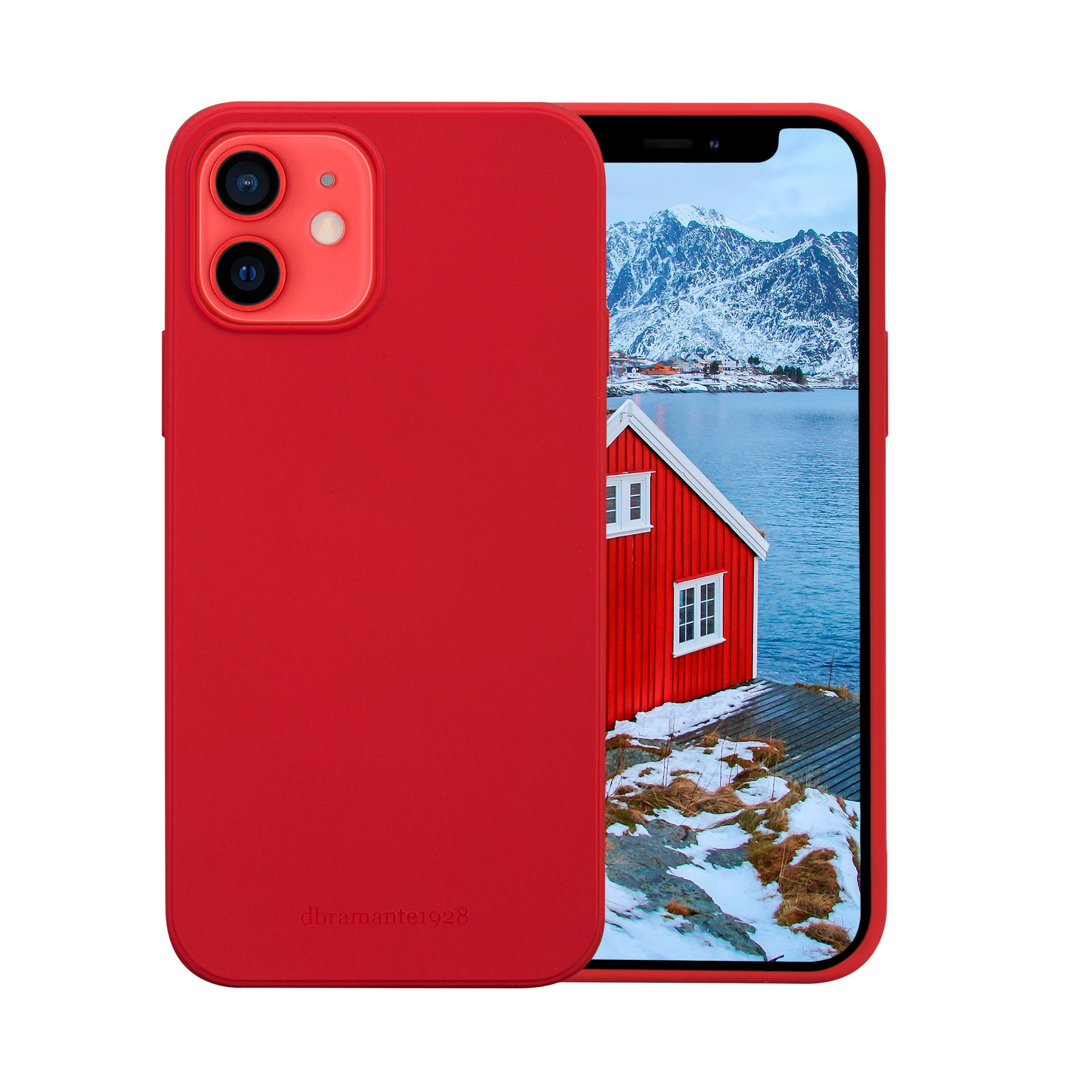 Dbramante1928 Greenland Carcasa Trasera Para Teléfono Móvil A Presión 100 % De Plástico Reciclado Rojo Manzana De Caramelo Para Apple Iphone 12 Mini