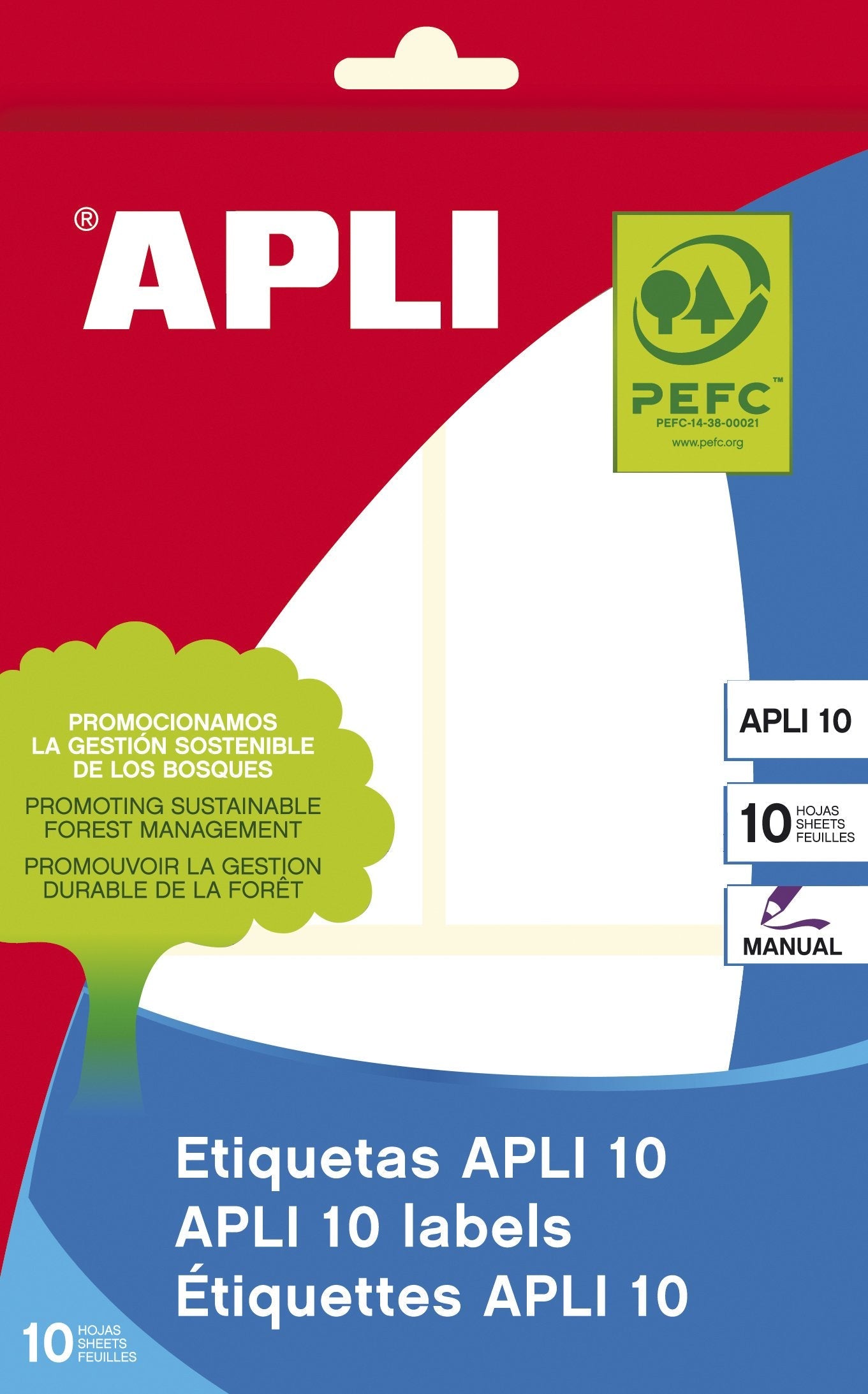 Apli Etiquetas Adhesivas 53x100mm Escritura Manual C/Romos 3 X 10h Blanco