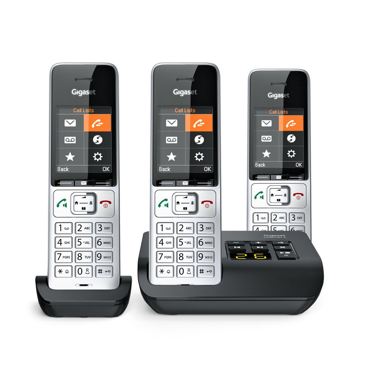 EAN 4250366866659 - Gigaset COMFORT 500A Trio Teléfono DECT/analógico Identificador de llamadas Negro, Plata imagen 1