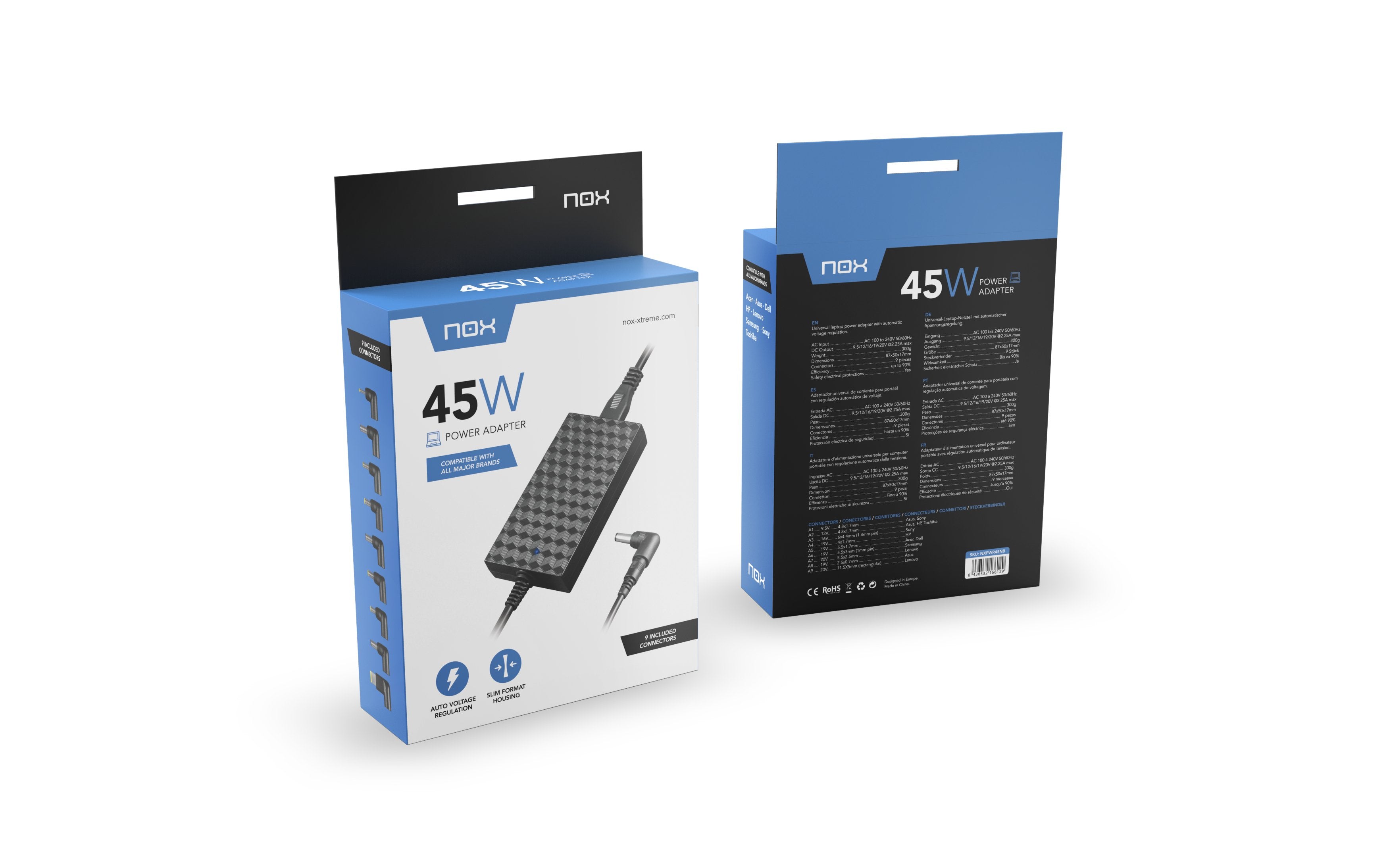 EAN 8436532166129 - NOX NXPWR45NB adaptador e inversor de corriente Interior 45 W Negro imagen 6