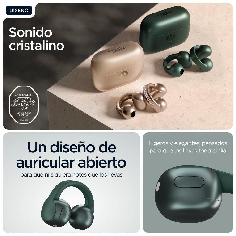 Auriculares Motorola Moto Buds Loop Inalámbricos Con Micro En Oreja Con Clip Bluetooth Verde De Trekking