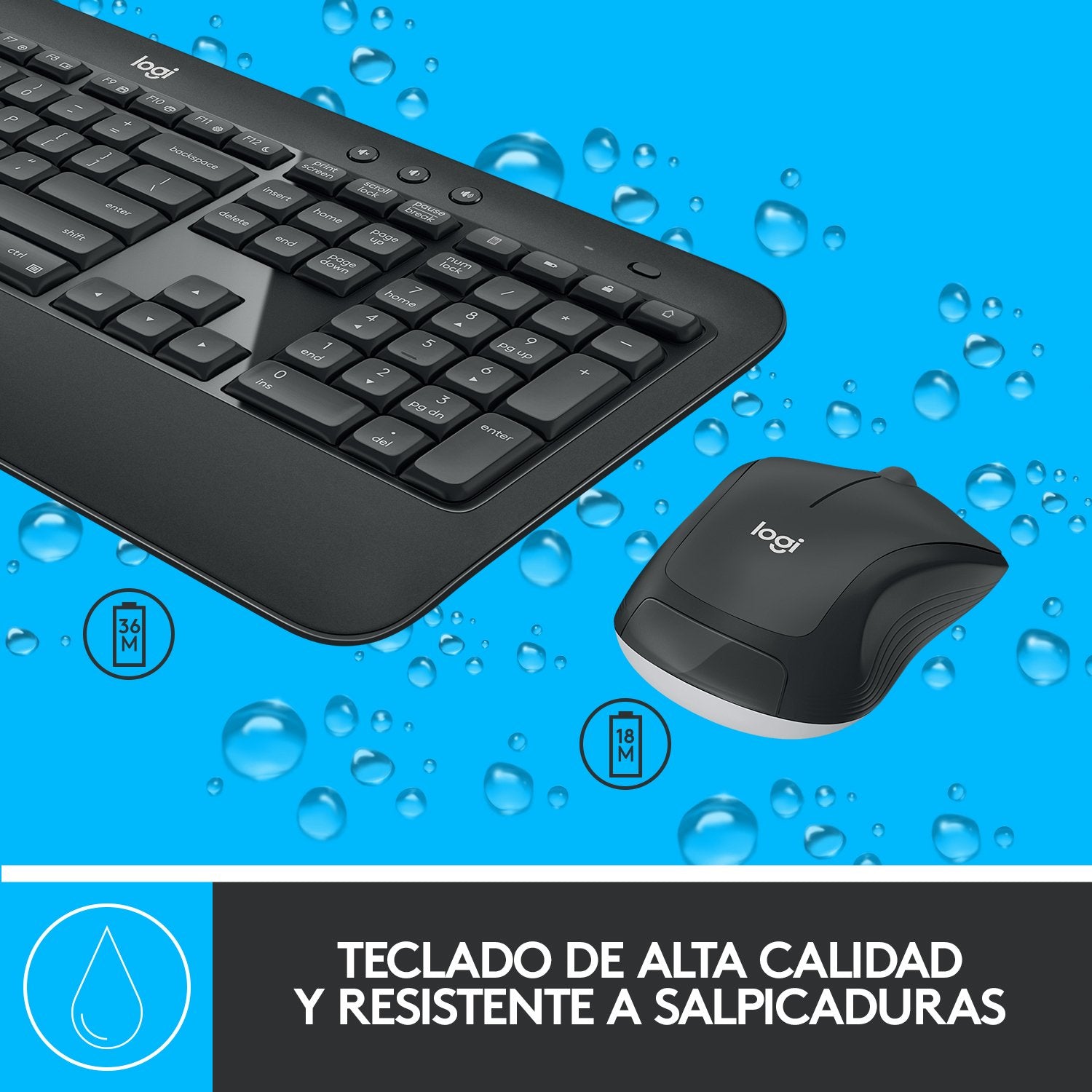 EAN 5099206077423 - Logitech 920-008680 teclado Ratón incluido Universal RF inalámbrico QWERTY Español Negro imagen 9