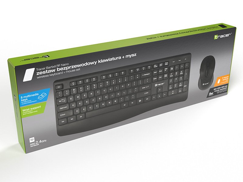 EAN 5907512873311 - Tracer BARTIX II RF NANO teclado Ratón incluido Hogar / Oficina RF inalámbrico QWERTY Inglés Negro imagen 9