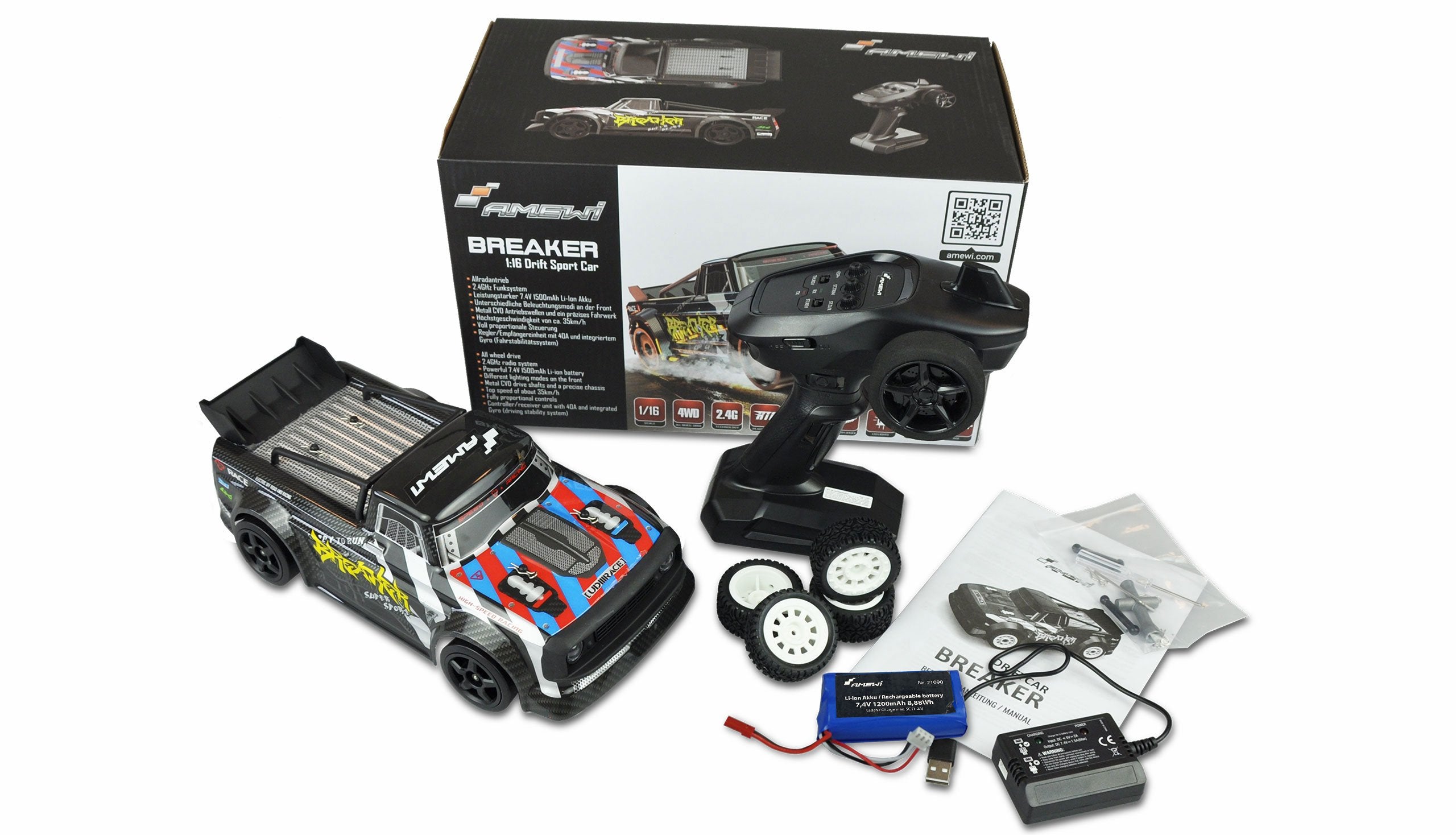 EAN 4260677956277 - Amewi Breaker Pro modelo controlado por radio Coche deportivo Motor eléctrico 1:16 imagen 2