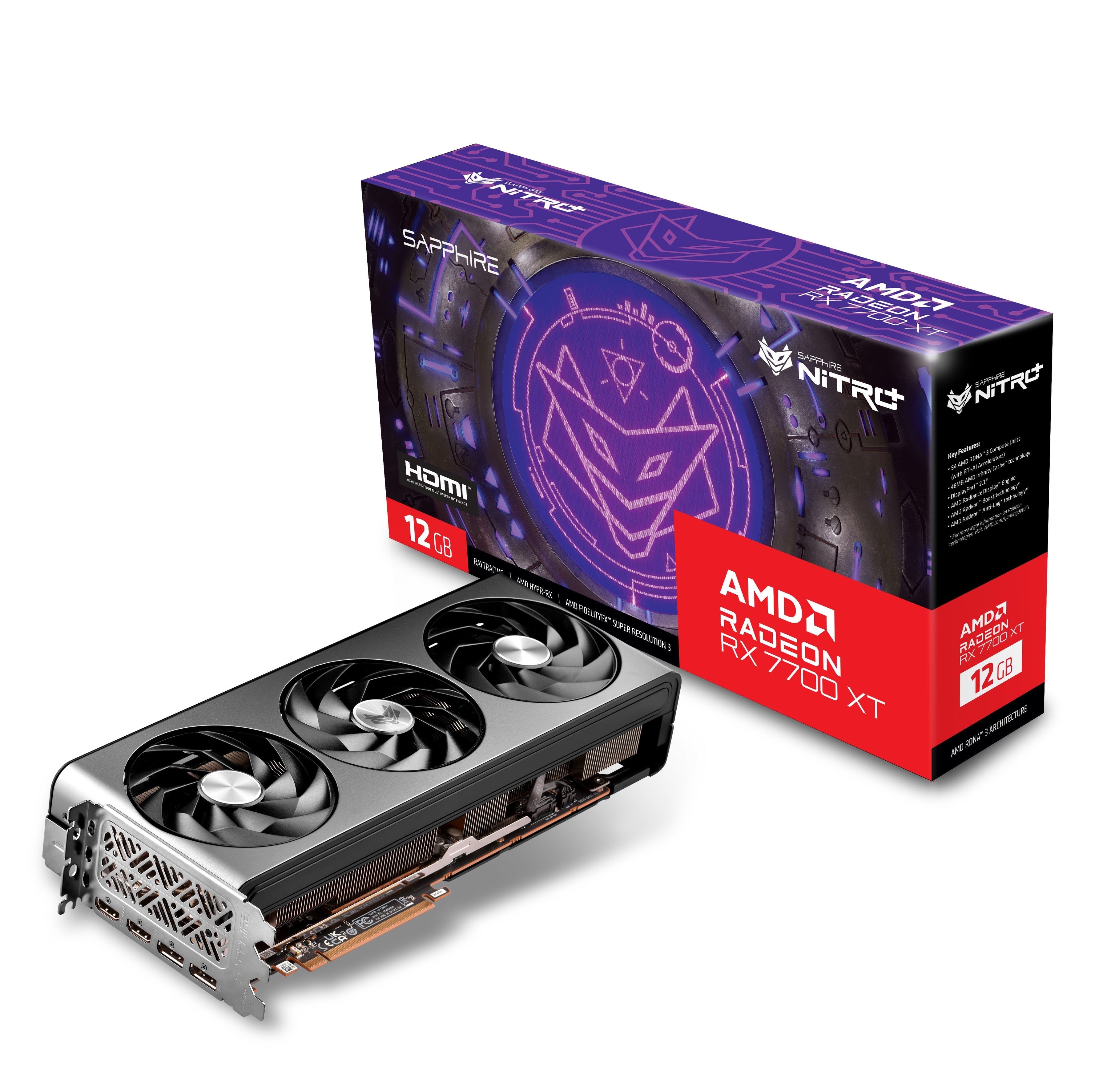 Sapphire Nitro+ Rx7700 Xt Pcie4 12gb Ddr6 2 Hdmi 2 Dp 2599mhz Clock Rgb