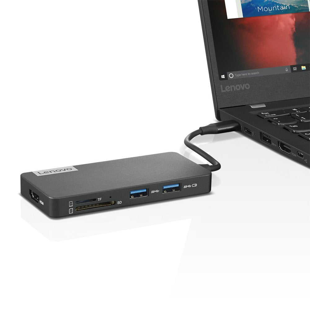 Adaptador Lenovo Usb-C Travel Hub 7-In-1 Hdmi 4k+Sd/Tf Reader+3xusb+Usb-C Pass-Through (Universal Para Todas Las Marcas)