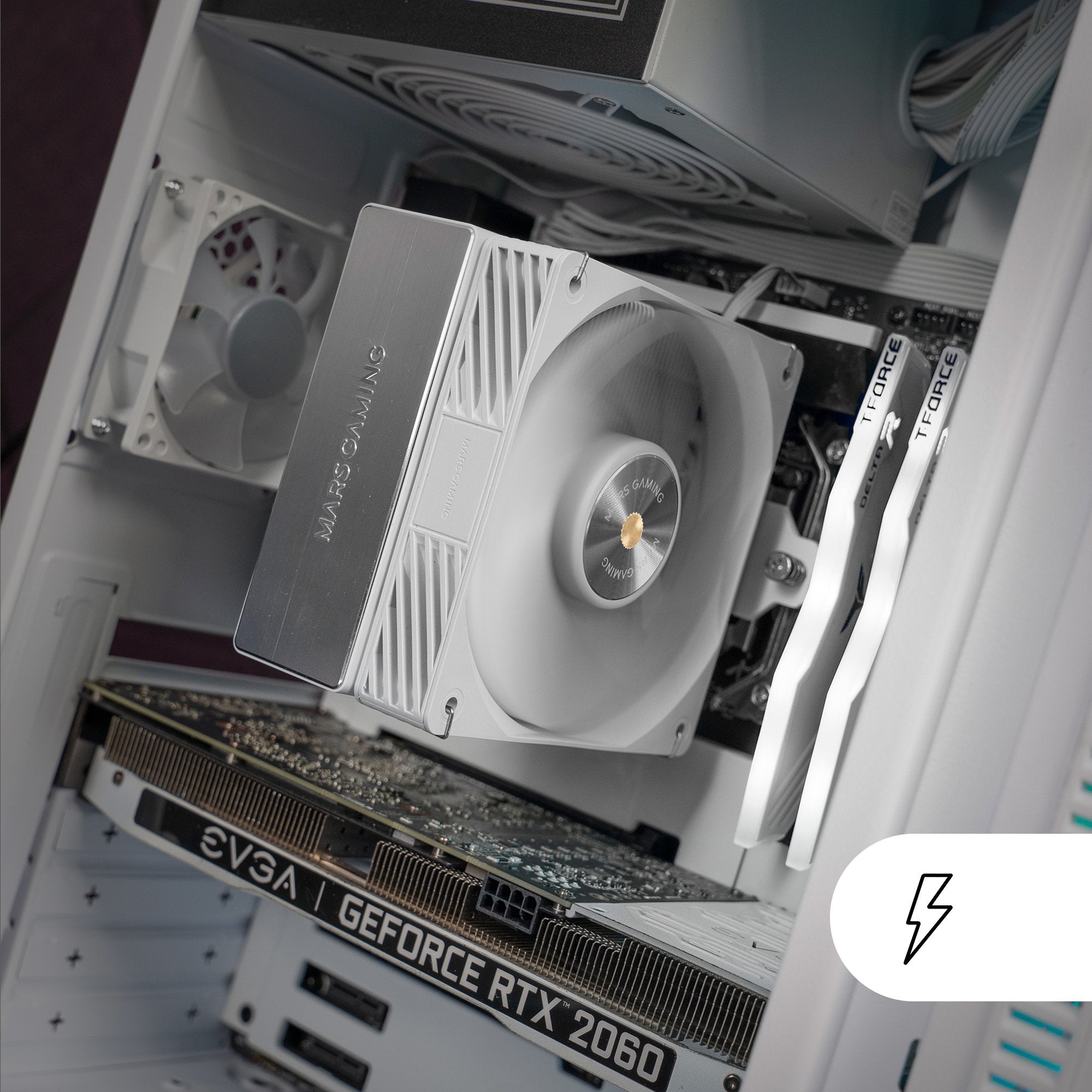 EAN 8435693112037 - Mars Gaming MCPU-X4W Procesador Refrigerador de aire 12 cm Blanco 1 pieza(s) imagen 5