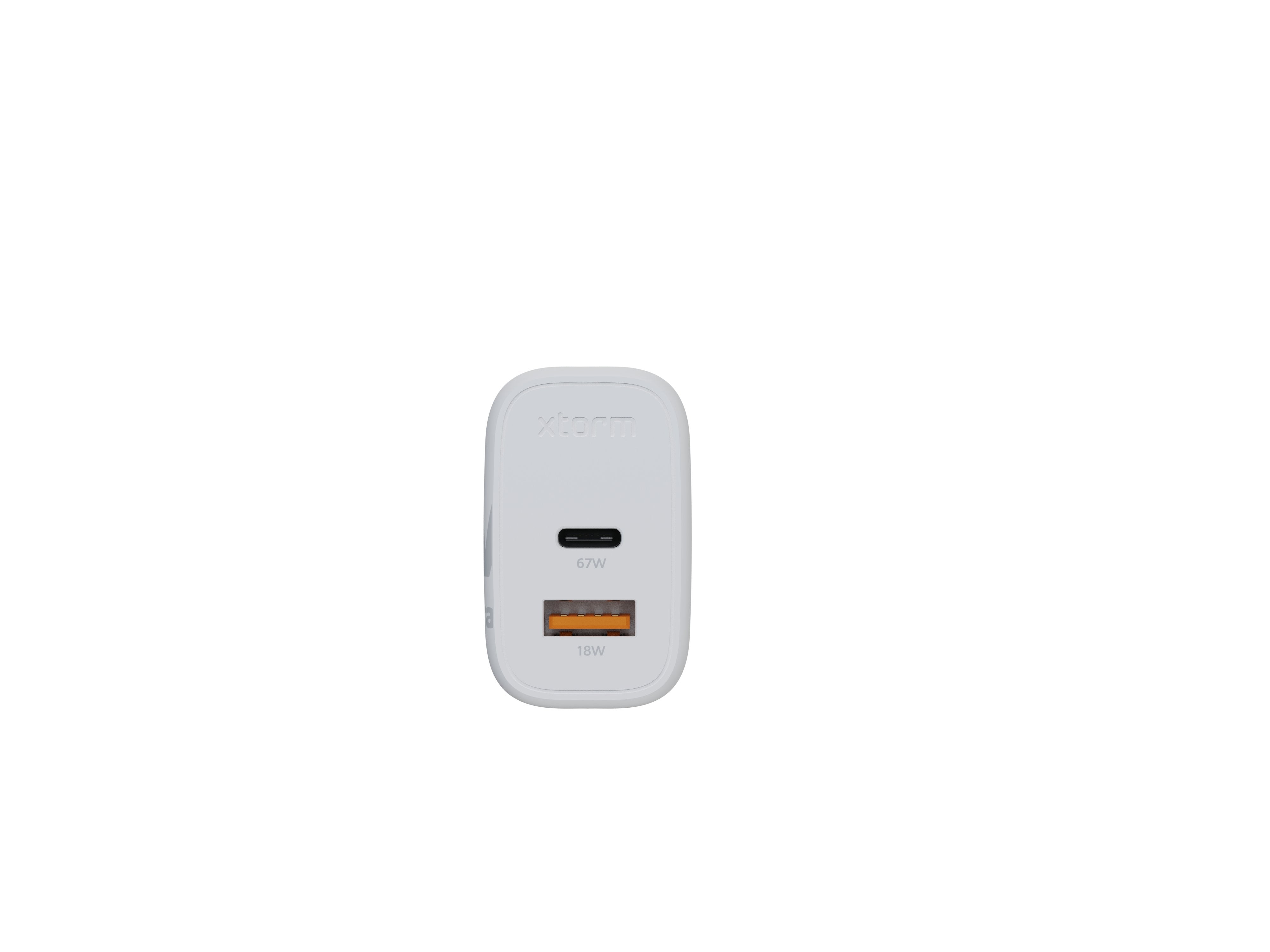 Cargador Usb De Viaje/Pared 67w Gan2 Ultra Wall Type-C/Usb 3.0 Blanco Xtorm Hasta 67w/ 1xusb-C, 1xusb-A