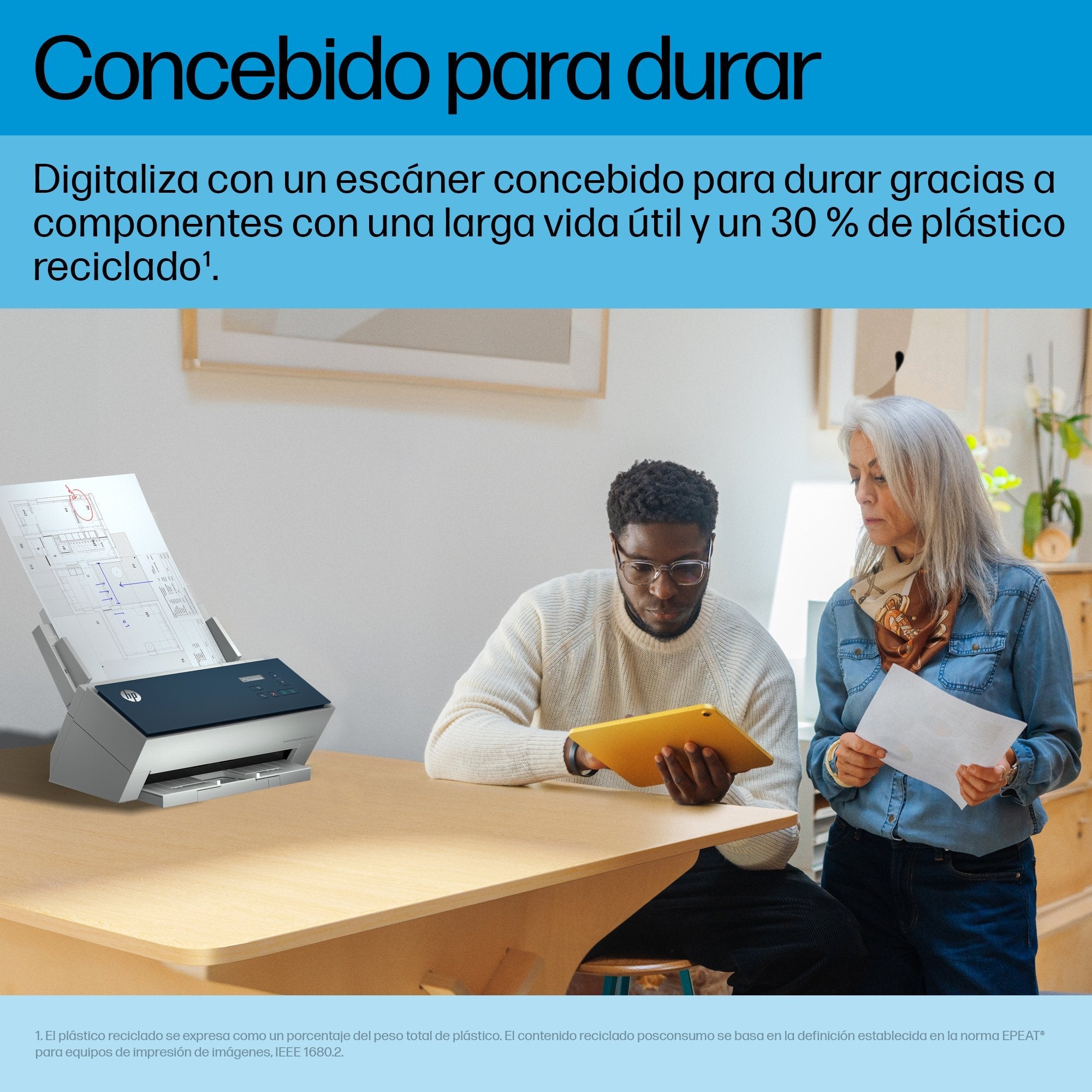 EAN 198701400714 - HP ScanJet Enterprise Flow 9000 s1 ADF + escáner alimentado por hojas 600 x 600 DPI A3 Azul, Blanco imagen 7