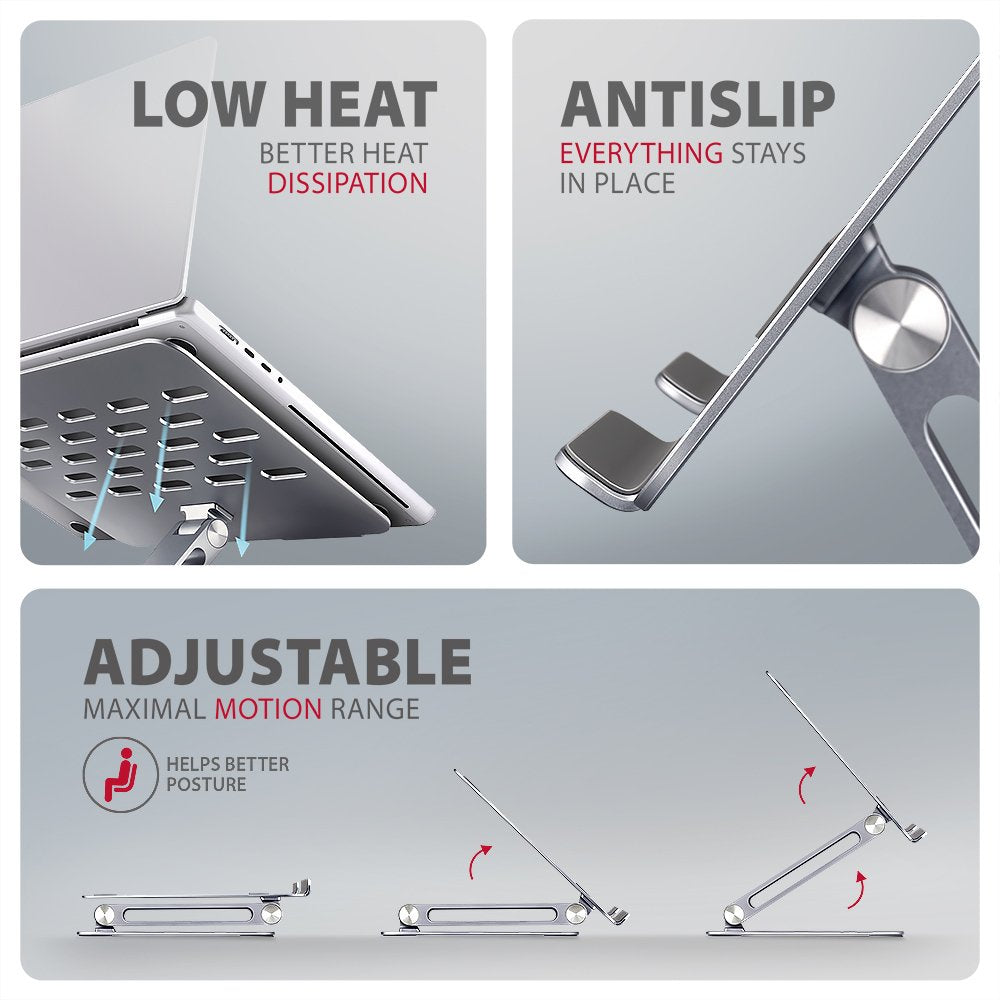 Soporte Axagon Stnd-Lq Gris Para Ordenador Portátil