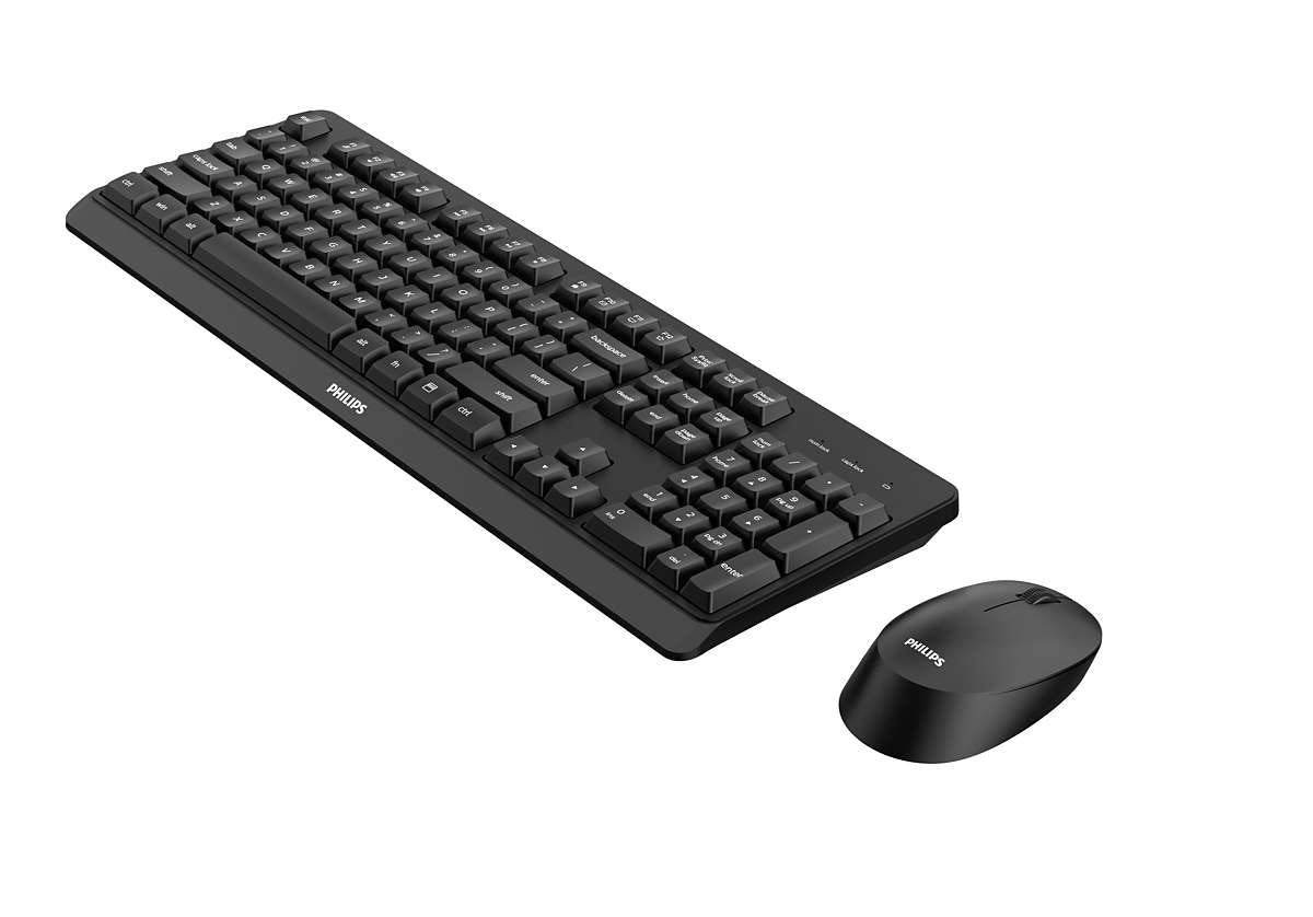 Teclado Ingles Philips 3000 Series Spt6307bl/00 Ratón Incluido Rf Inalámbrico Negro