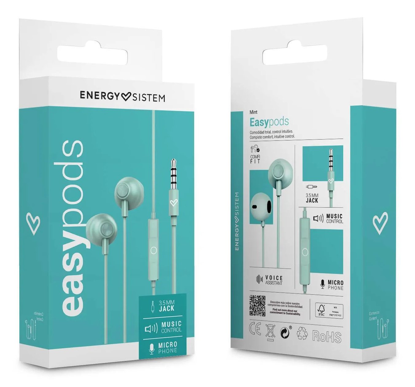 EAN 8432426459315 - Energy Sistem EasyPods Auriculares Alámbrico Dentro de oído Llamadas/Música Color menta imagen 6