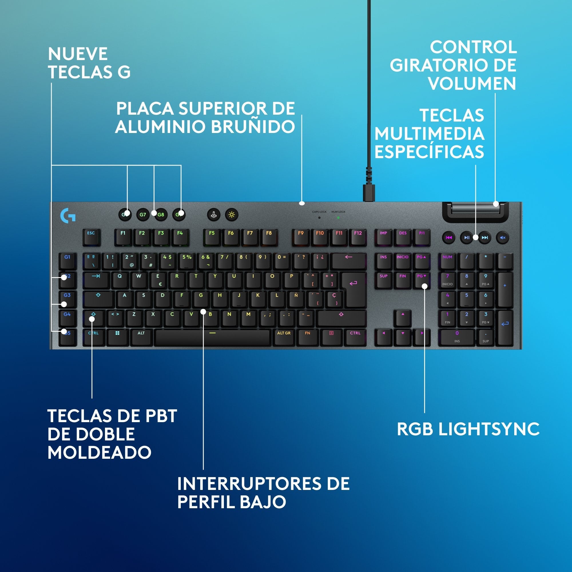 EAN 5099206124639 - Logitech G G915 X teclado Juego USB QWERTY Español Negro imagen 6