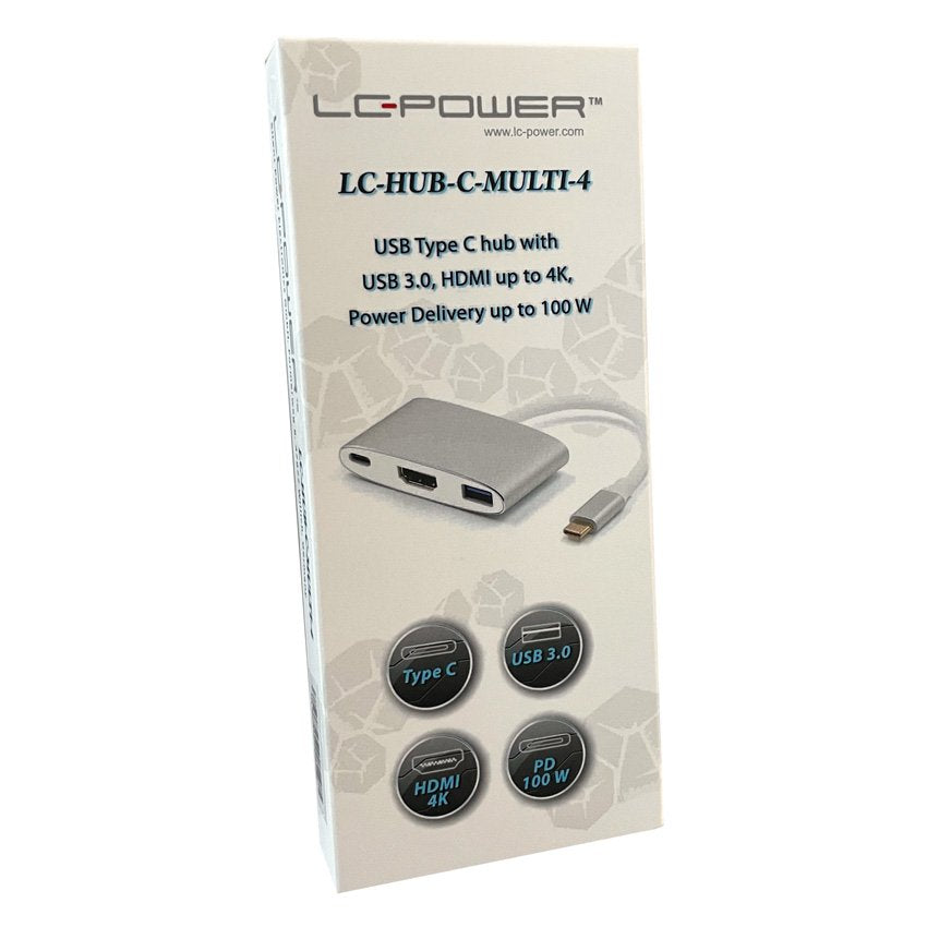 EAN 4260070128134 - LC-Power LC-HUB-C-MULTI-4 base para portátil y replicador de puertos USB 3.2 Gen 1 (3.1 Gen 1) Type-C Pla imagen 4