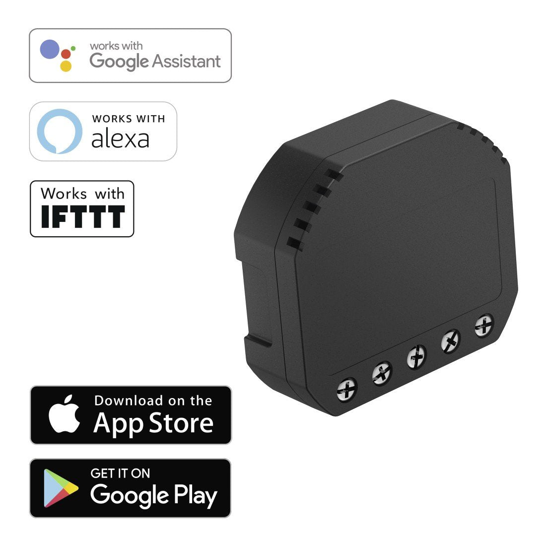 Hama Interruptor Wifi Compatible Con Luces Y Enchufes (Montaje Directamente En El Enchufe, Admite Alexa Y Google Home), Color Negro