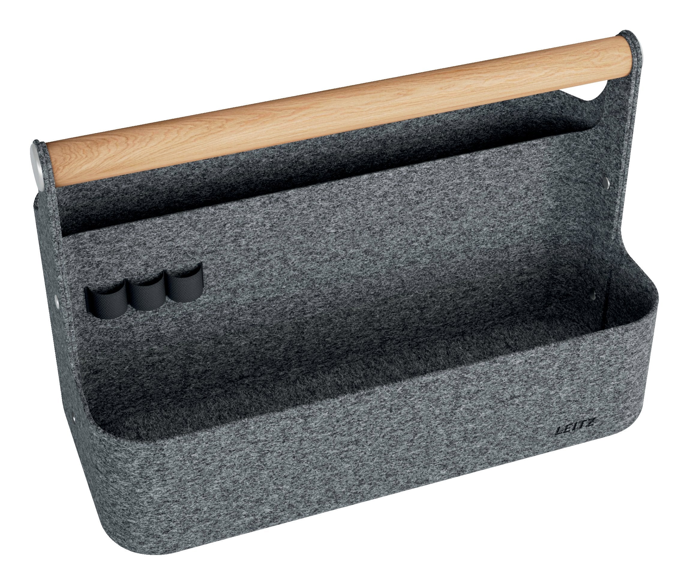 Leitz Portable Desk Organizer Felt With Handle 38x19x25 5cm Dark Gris
