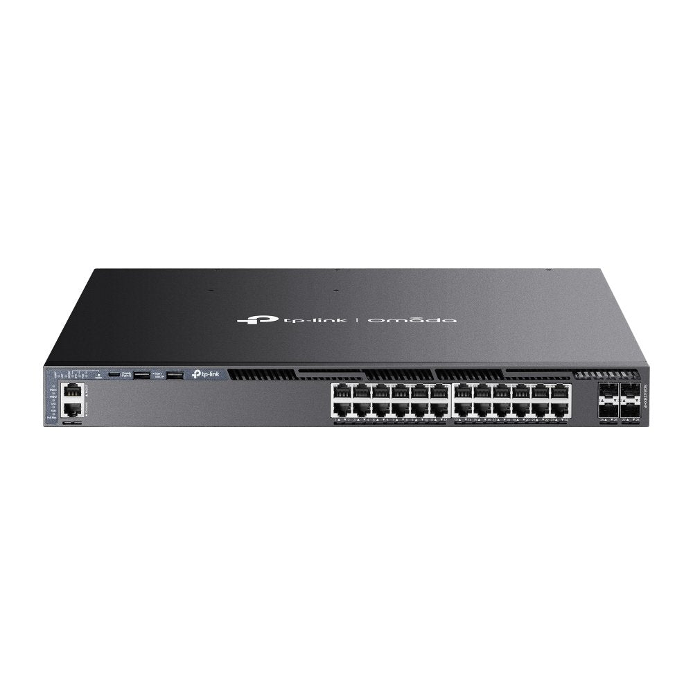 Switch Gestionable L3 Tp-Link Sg6428xhp 24p Gigabit Poe+ Con 4 Slots Sfp+ 10g Puerto De Consola Rj45/Usb-C Rack 1u 19