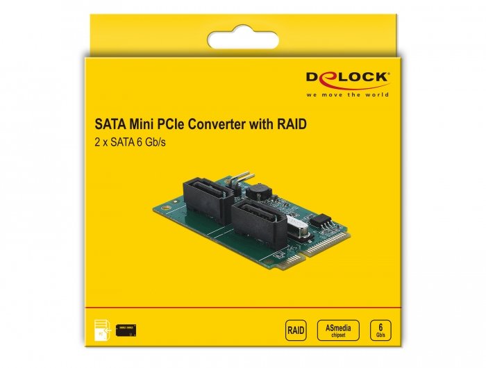 Delock Convertidor Mini Pcie A 2 X Sata Con Raid